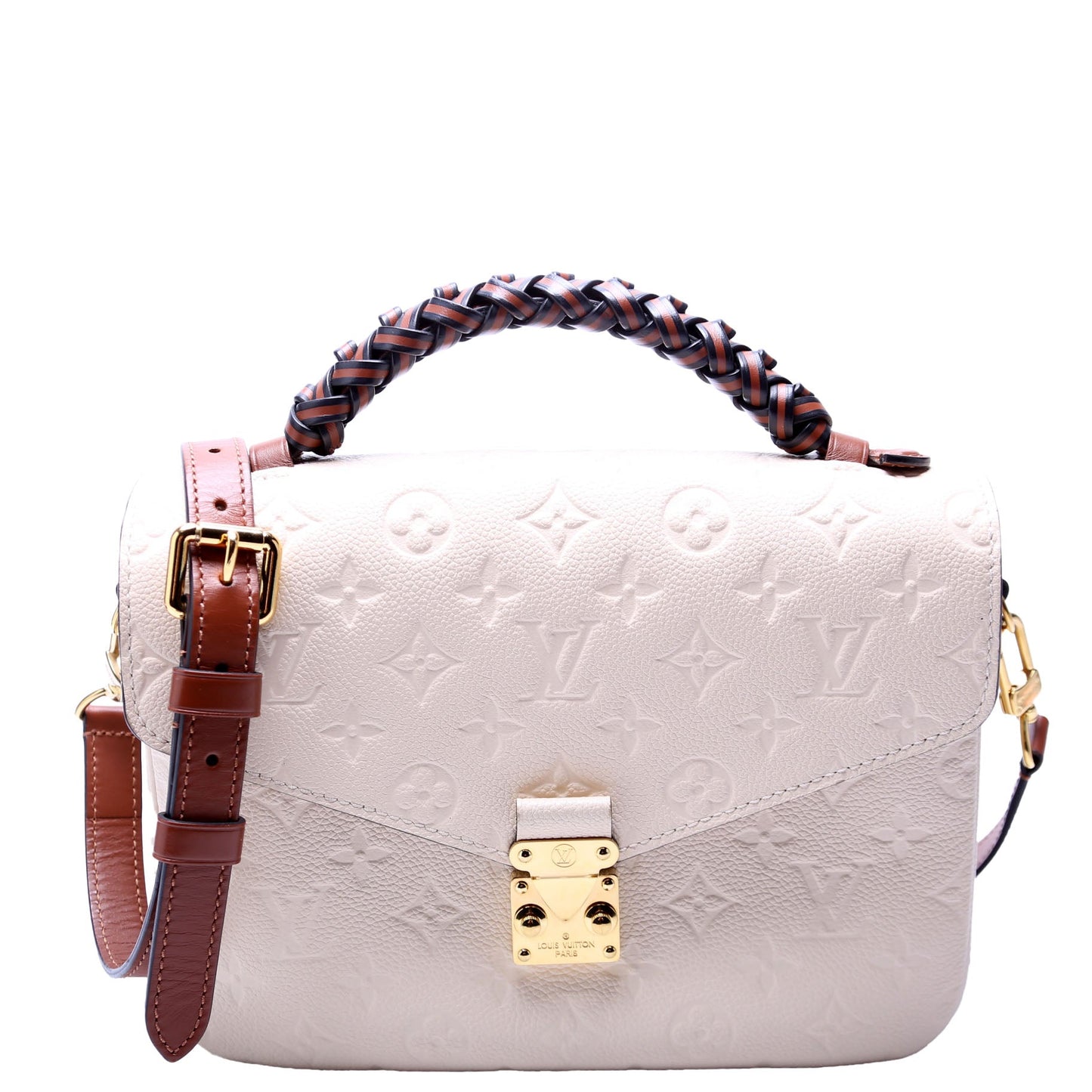 Louis Vuitton Pochette Metis Braided Cream Empreinte Clutch Bag
