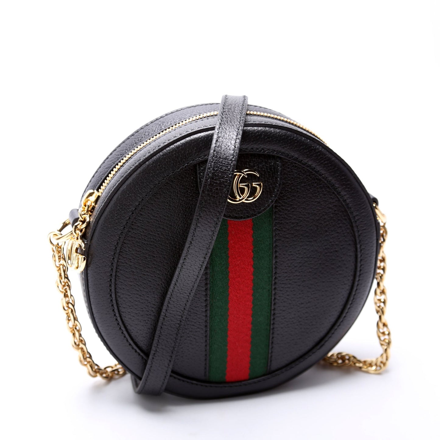 Gucci Ophidia Round Leather Black Small Crossbody Bag