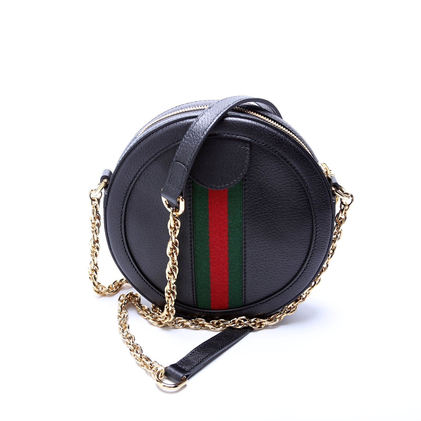 Gucci Ophidia Round Leather Black Small Crossbody Bag