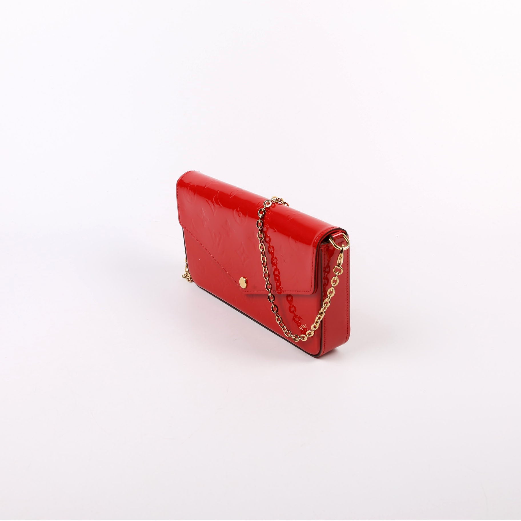 Louis Vuitton Pochette Felicie Vernis Red Clutch Bag
