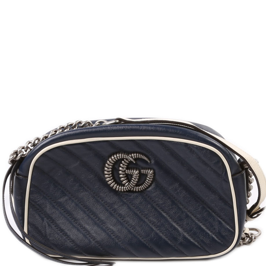 Gucci Camera Leather Blue Small Travel Bag