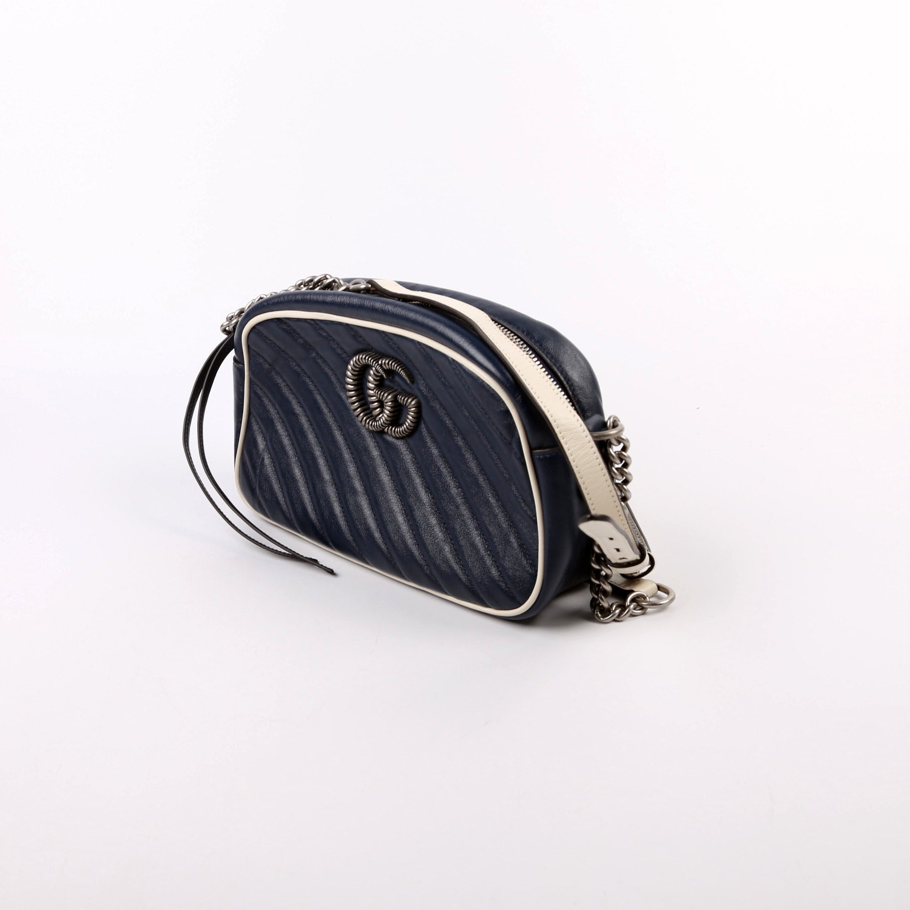 Gucci Camera Leather Blue Small Travel Bag