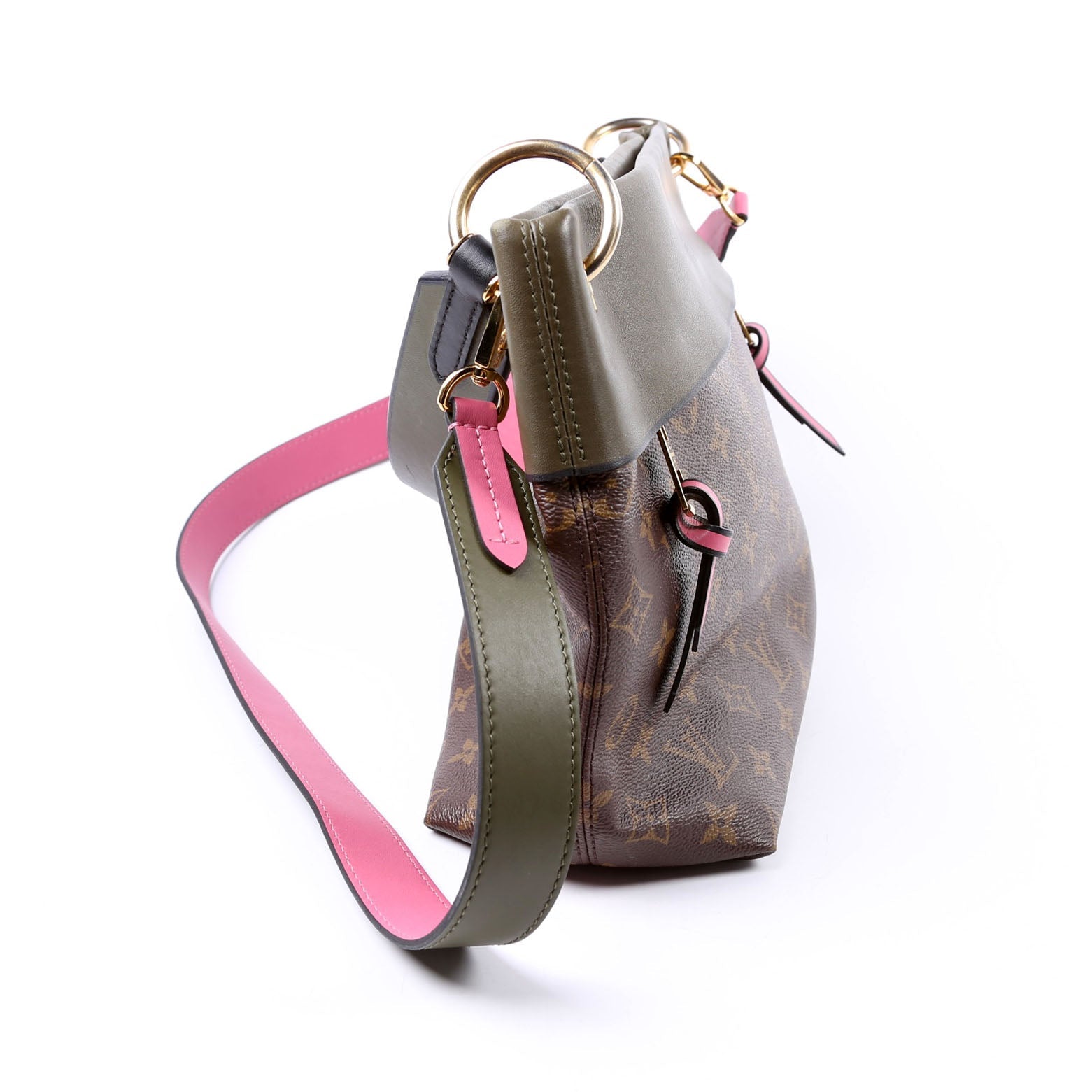 Louis Vuitton Tuileries Besace Hobo Monogram Green Pink Shoulder Bag