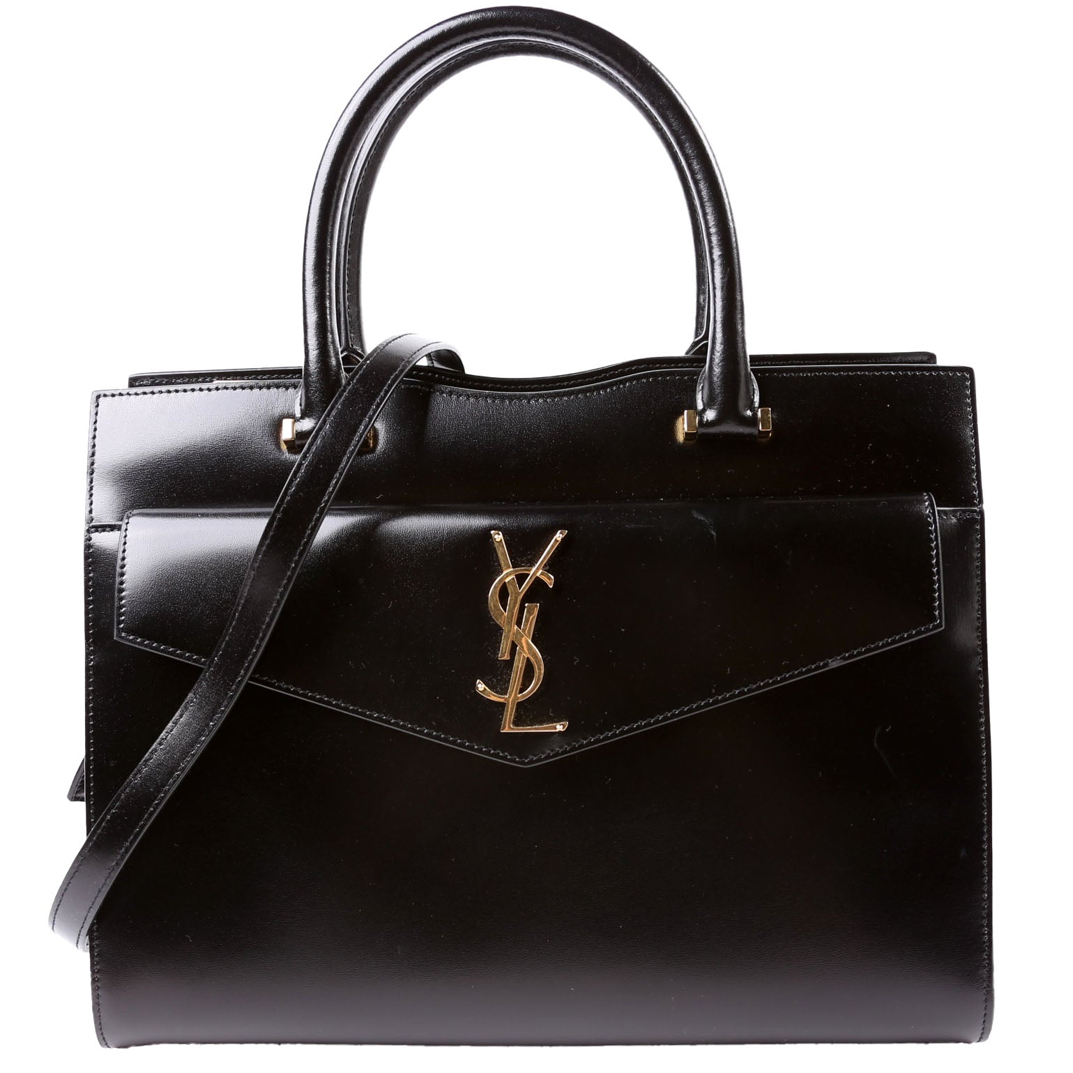 YSL Saint Laurent Saint Laurent Uptown Satchel Bag Black Medium Travel Bag