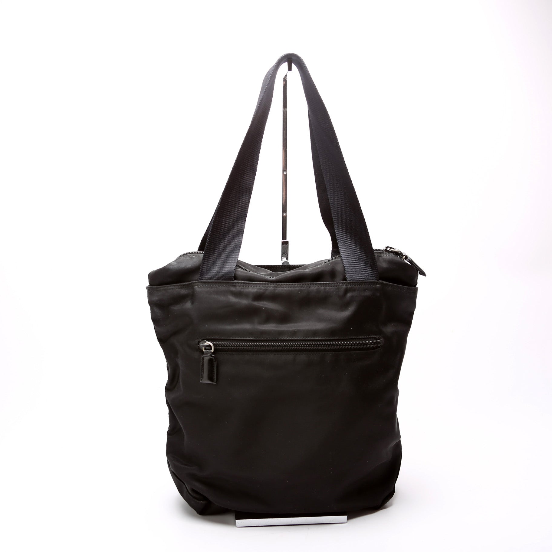 Prada Zip Tote Bag Nylon Black