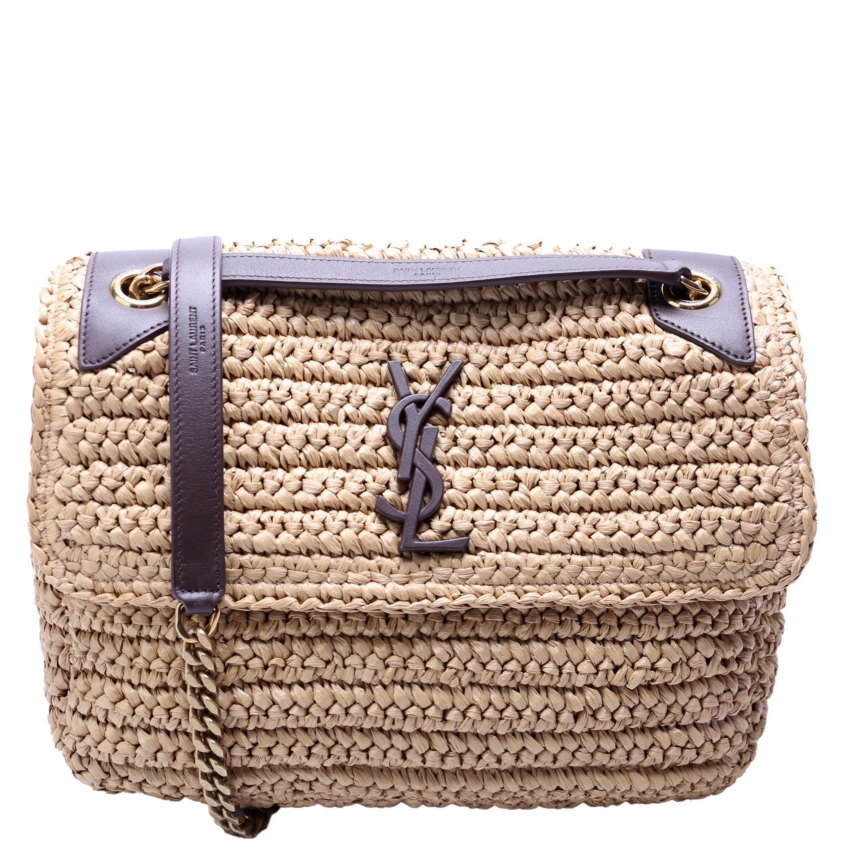 YSL Saint Laurent Saint Laurent Niki Bag Raffia Medium Travel Bag