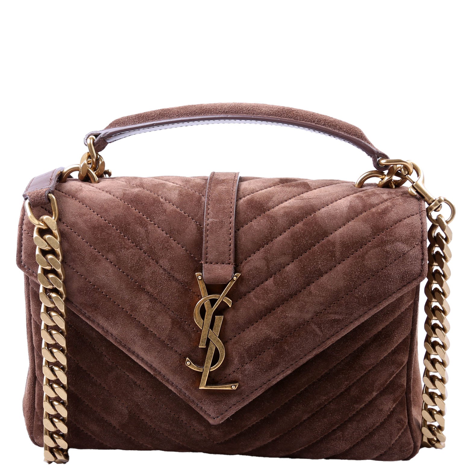 YSL Saint Laurent Saint Laurent College Bag Suede Medium Travel Bag