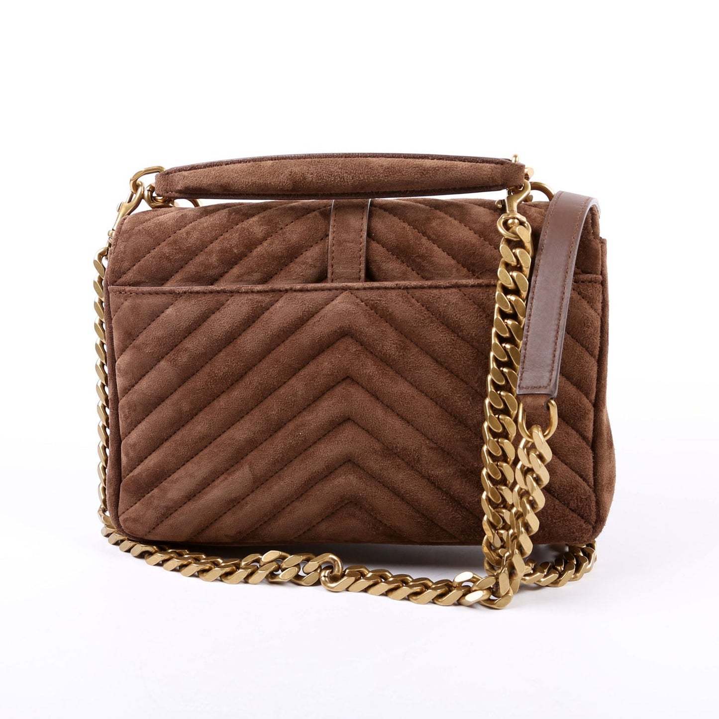 YSL Saint Laurent Saint Laurent College Bag Suede Medium Travel Bag