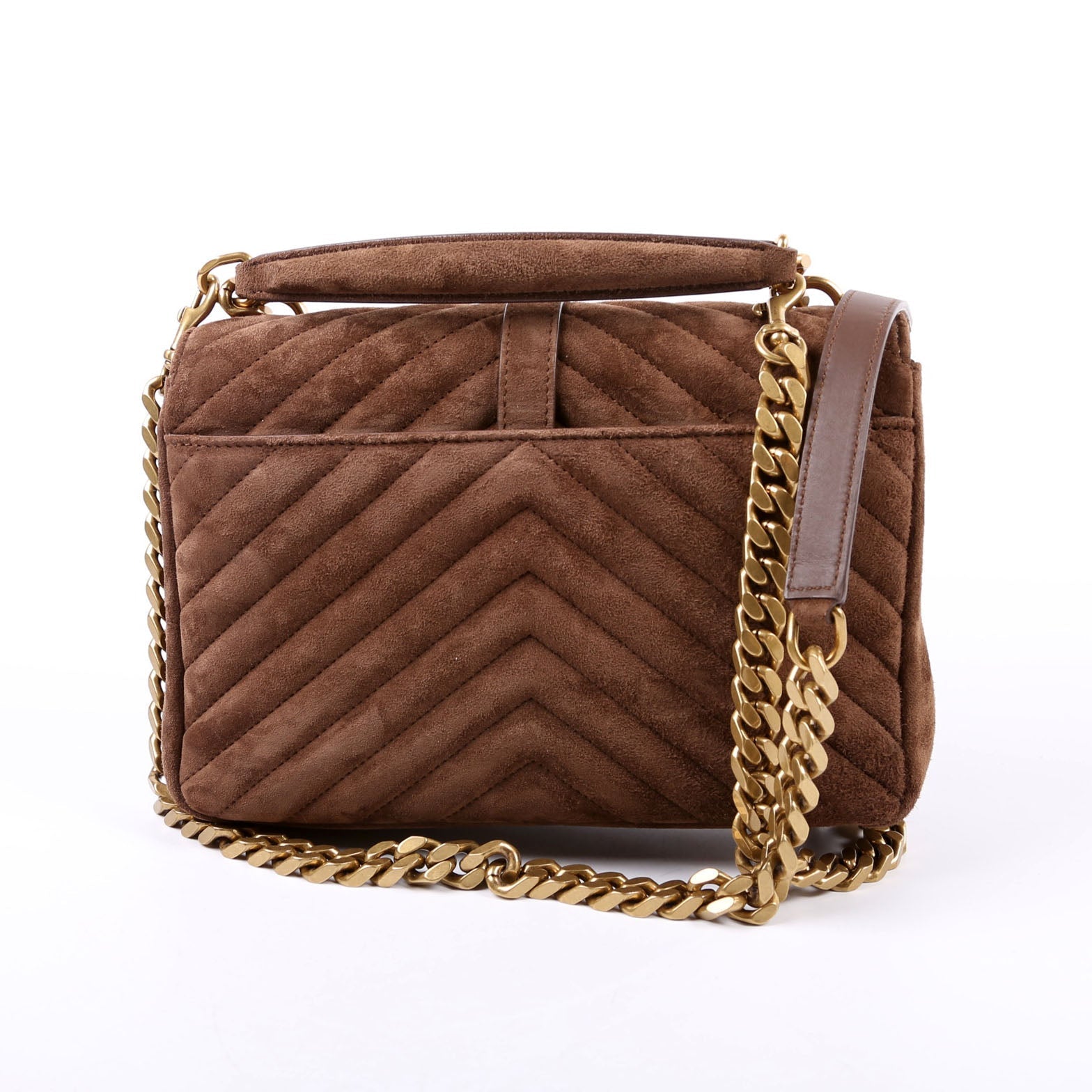 YSL Saint Laurent Saint Laurent College Bag Suede Medium Travel Bag