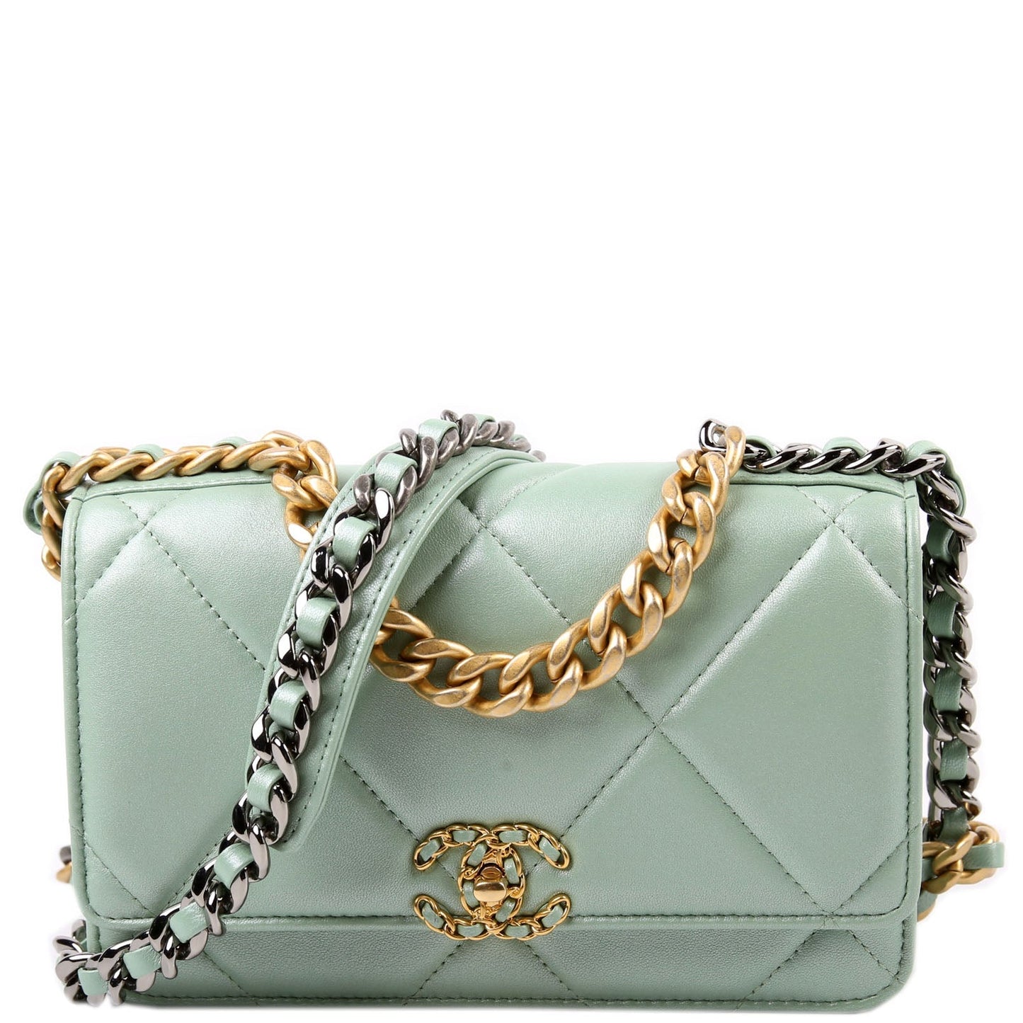 Chanel 19 WOC Quilted Lambksin RFID Clutch Bag
