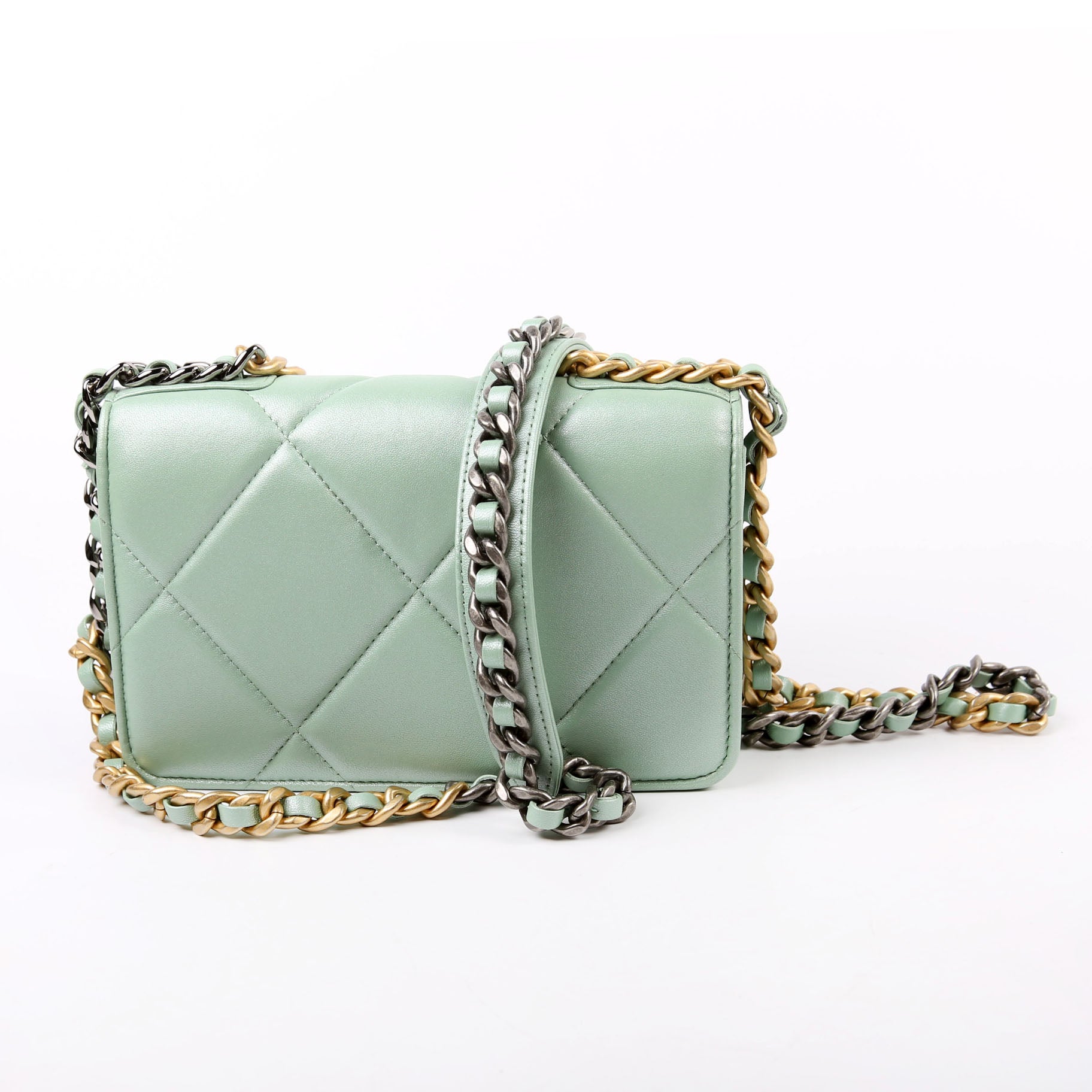Chanel 19 WOC Quilted Lambksin RFID Clutch Bag