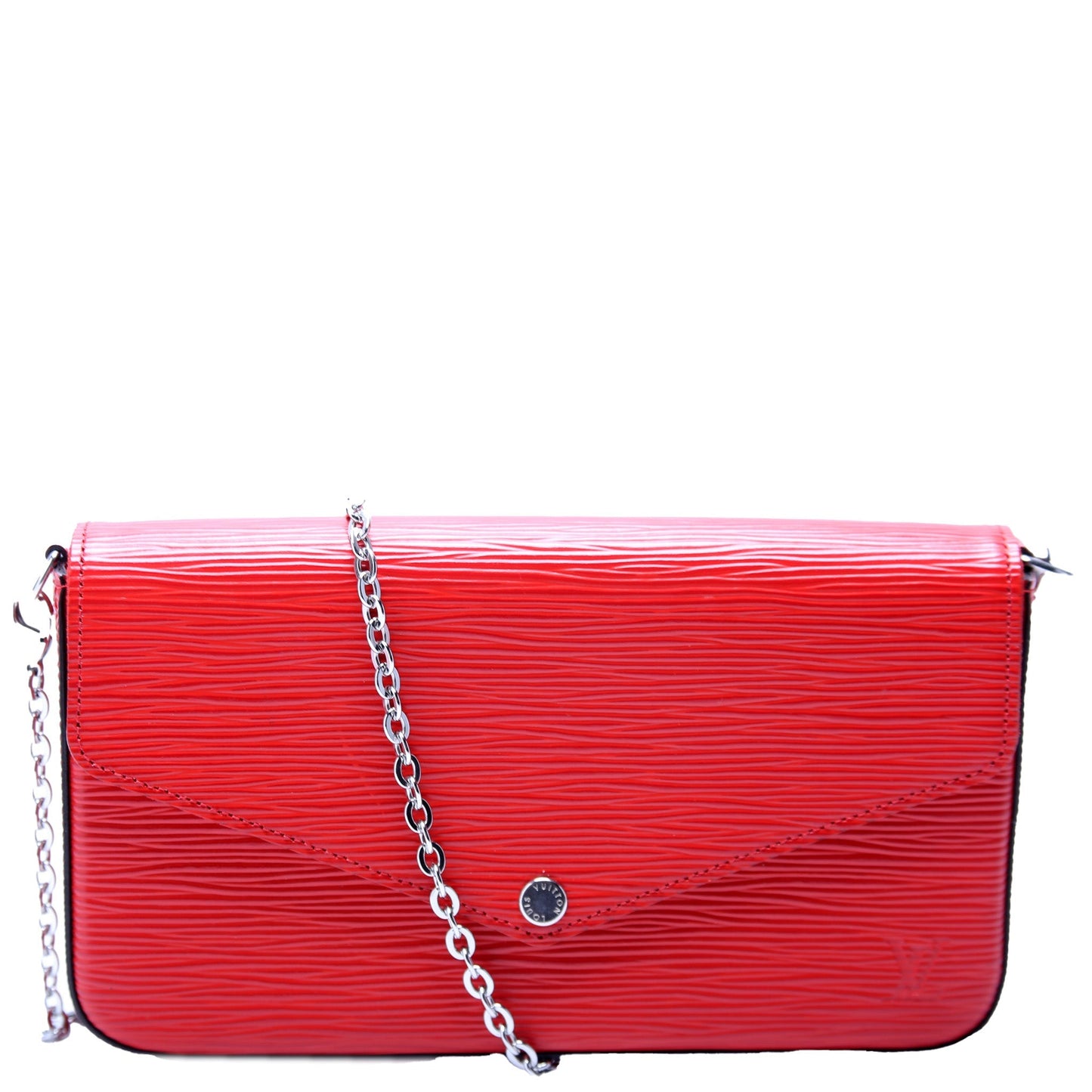 Louis Vuitton Pochette Felicie Epi Red Clutch Bag