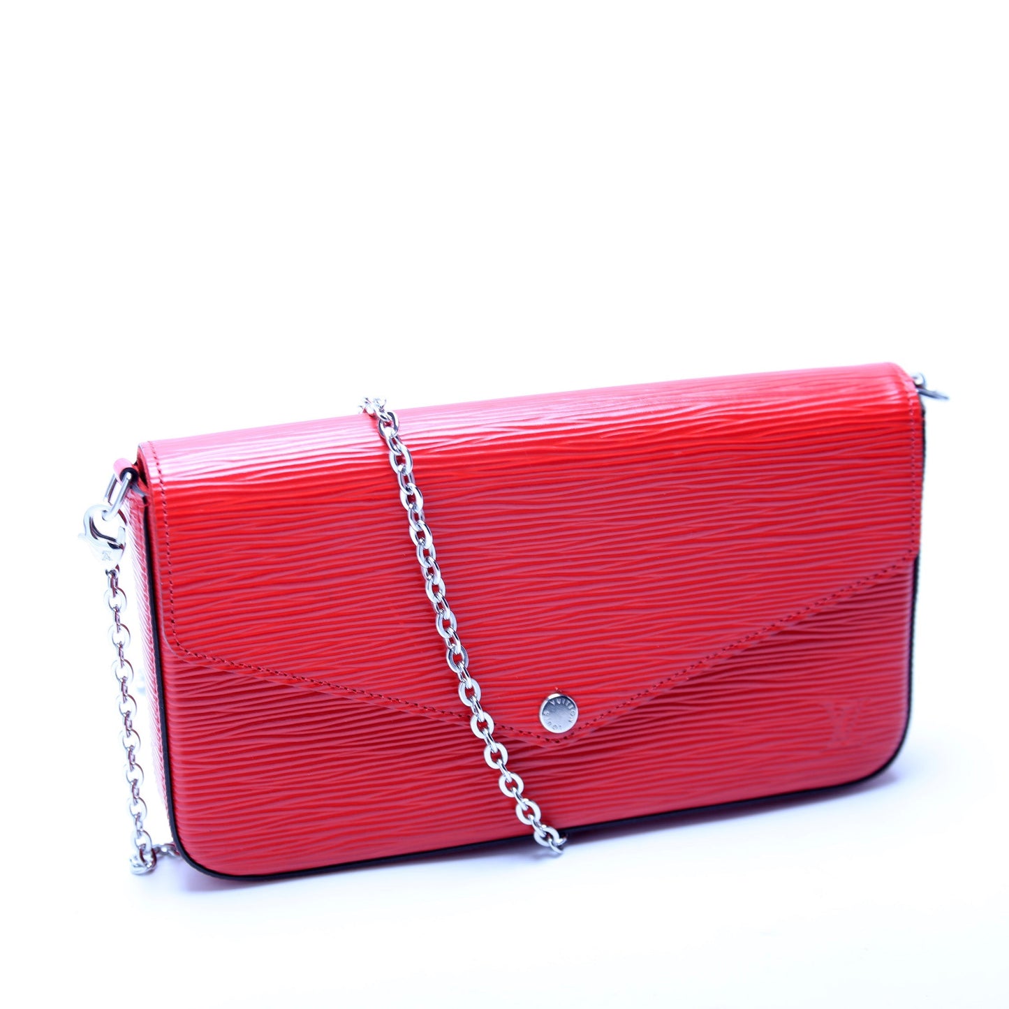 Louis Vuitton Pochette Felicie Epi Red Clutch Bag