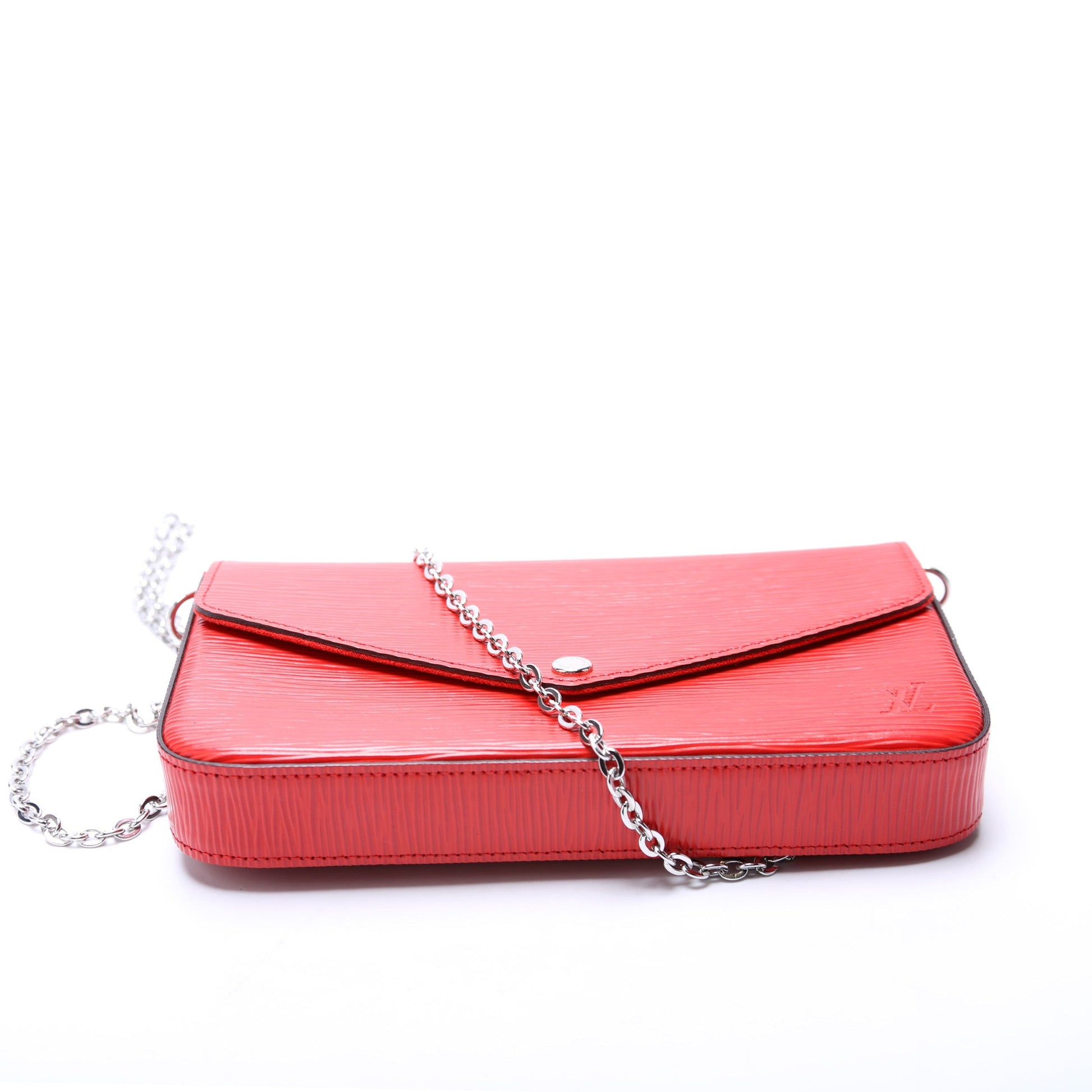 Louis Vuitton Pochette Felicie Epi Red Clutch Bag