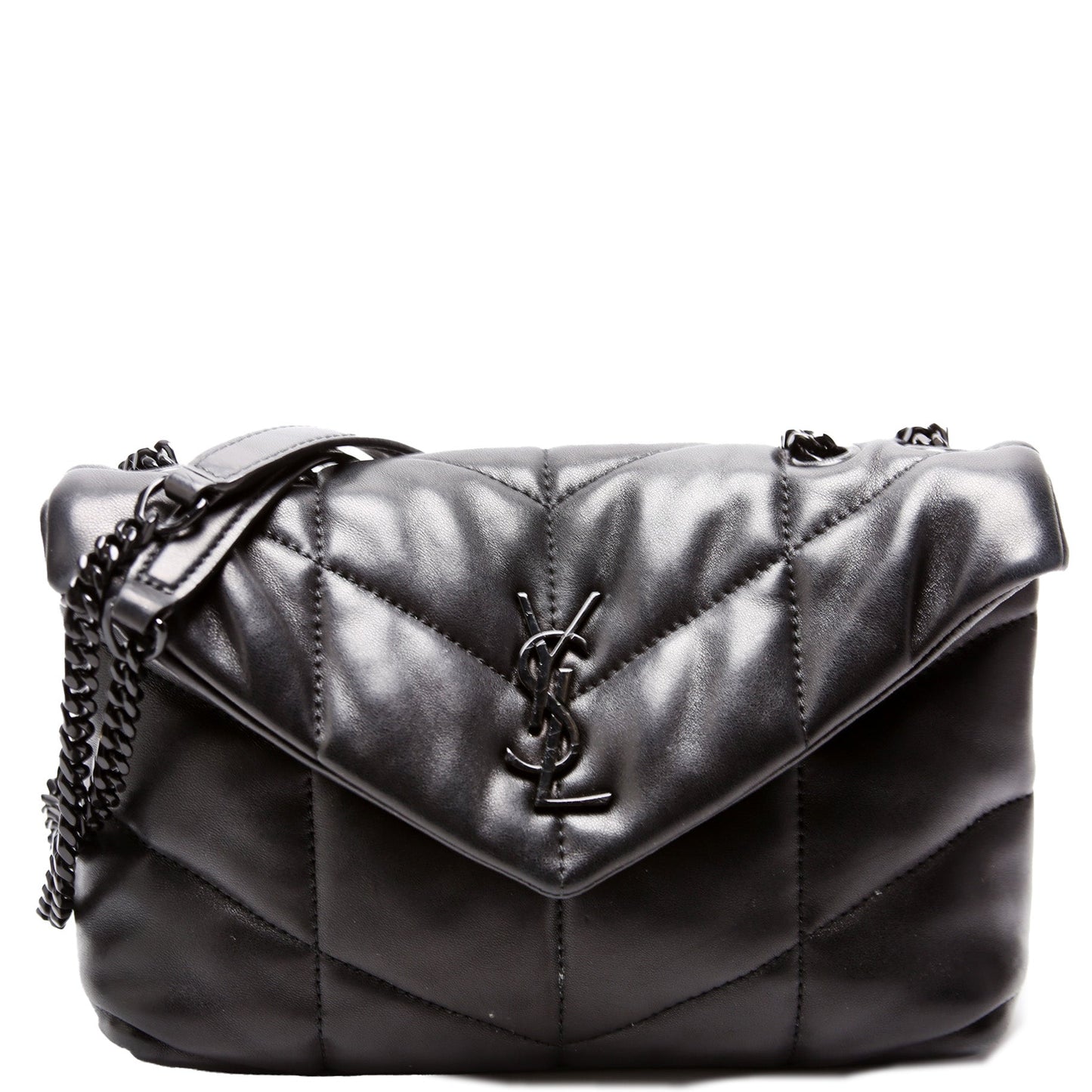 YSL Saint Laurent Loulou Toy Lambskin Bag Quilted Black Travel Bag