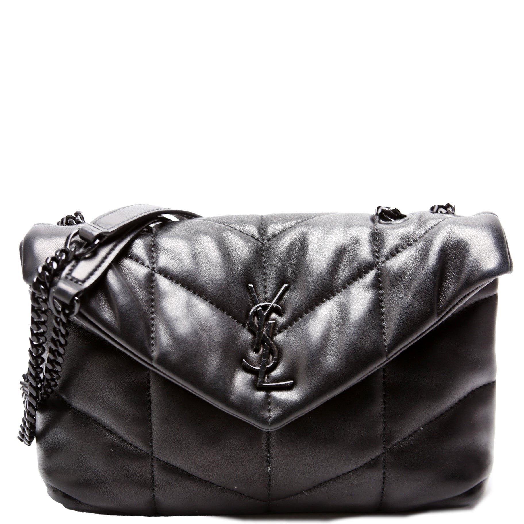 YSL Saint Laurent Loulou Toy Lambskin Bag Quilted Black Travel Bag