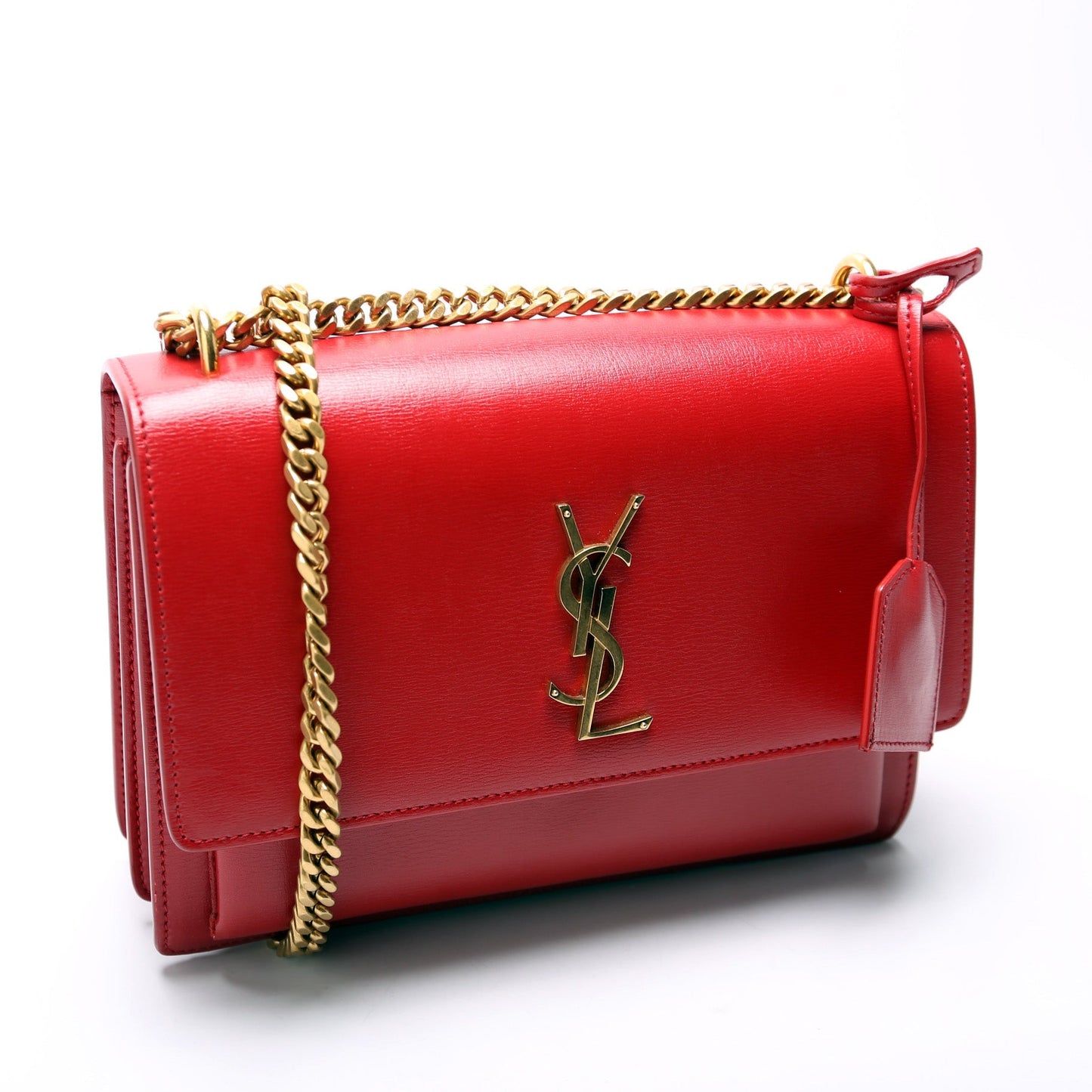 YSL Saint Laurent Sunset Smooth Bag Leather Red Travel Bag