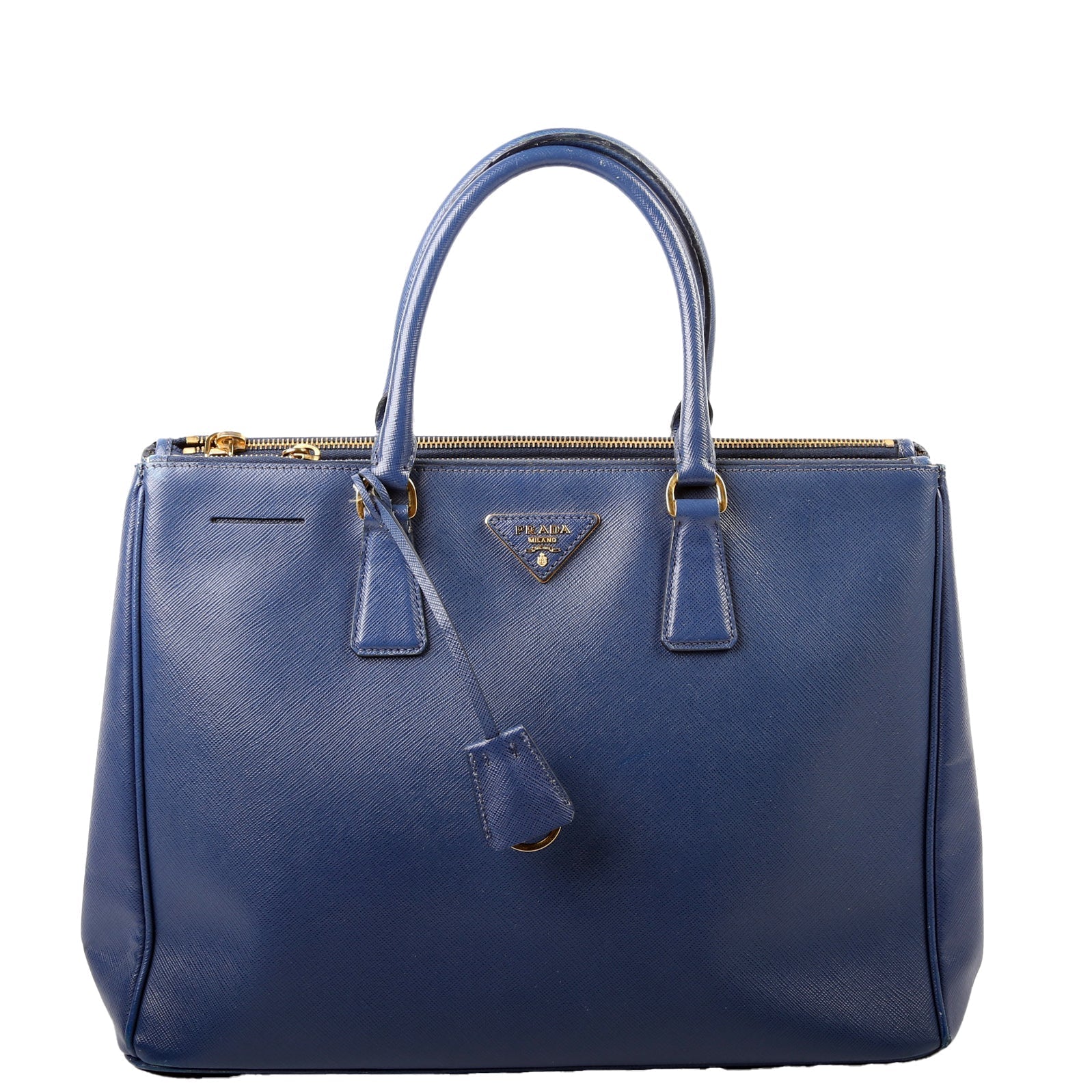 Prada Saffiano Galleria Bag Blue Medium Travel Bag