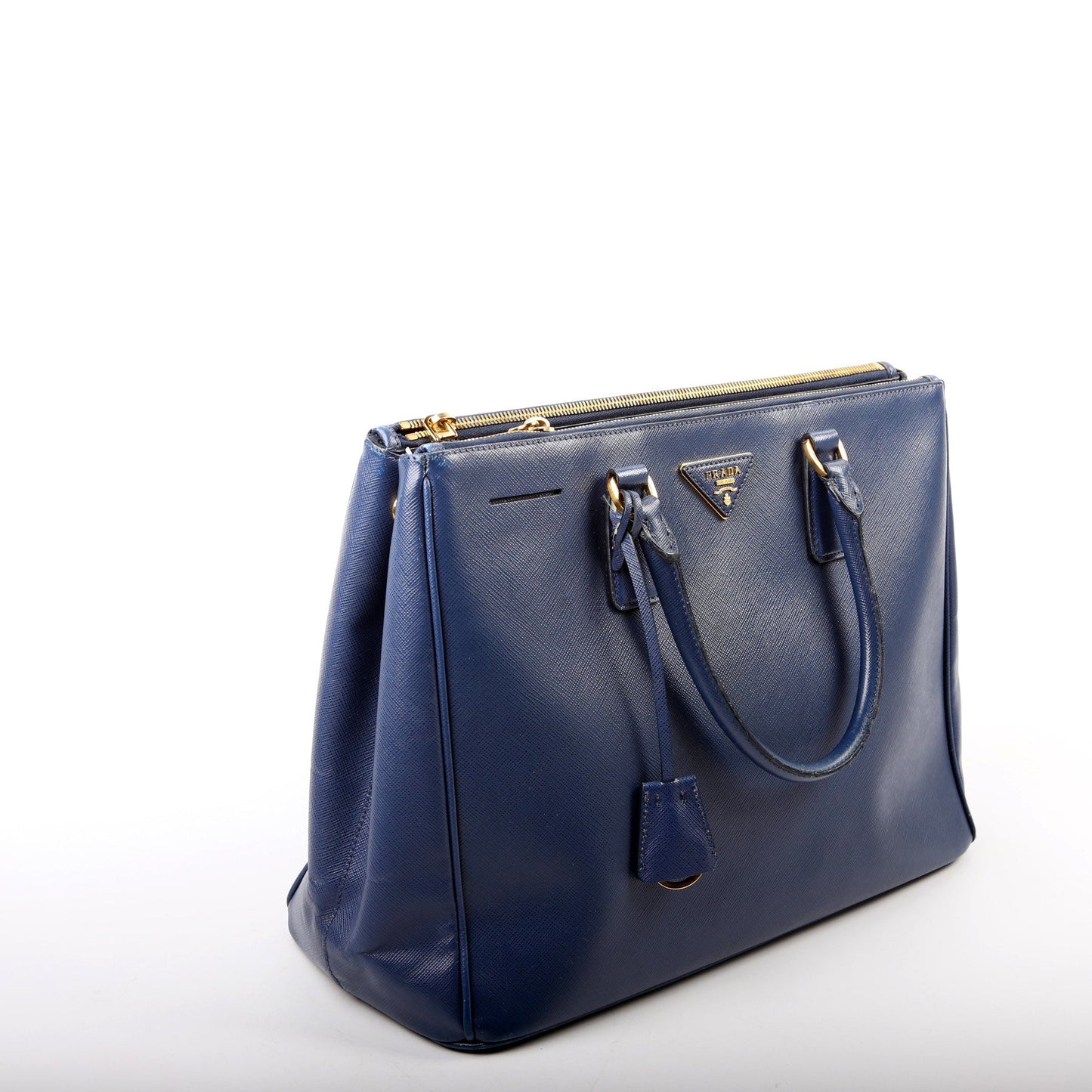 Prada Saffiano Galleria Bag Blue Medium Travel Bag