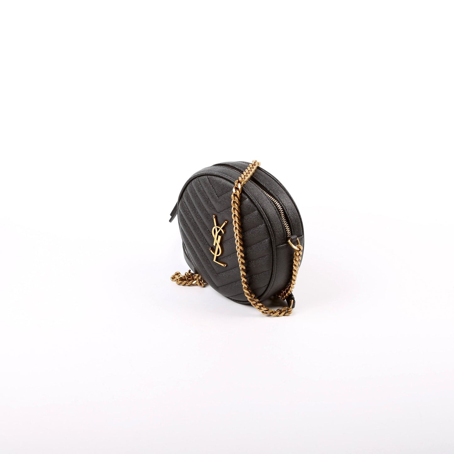 YSL Saint Laurent Grain De Round Camera Bag Black Travel Bag