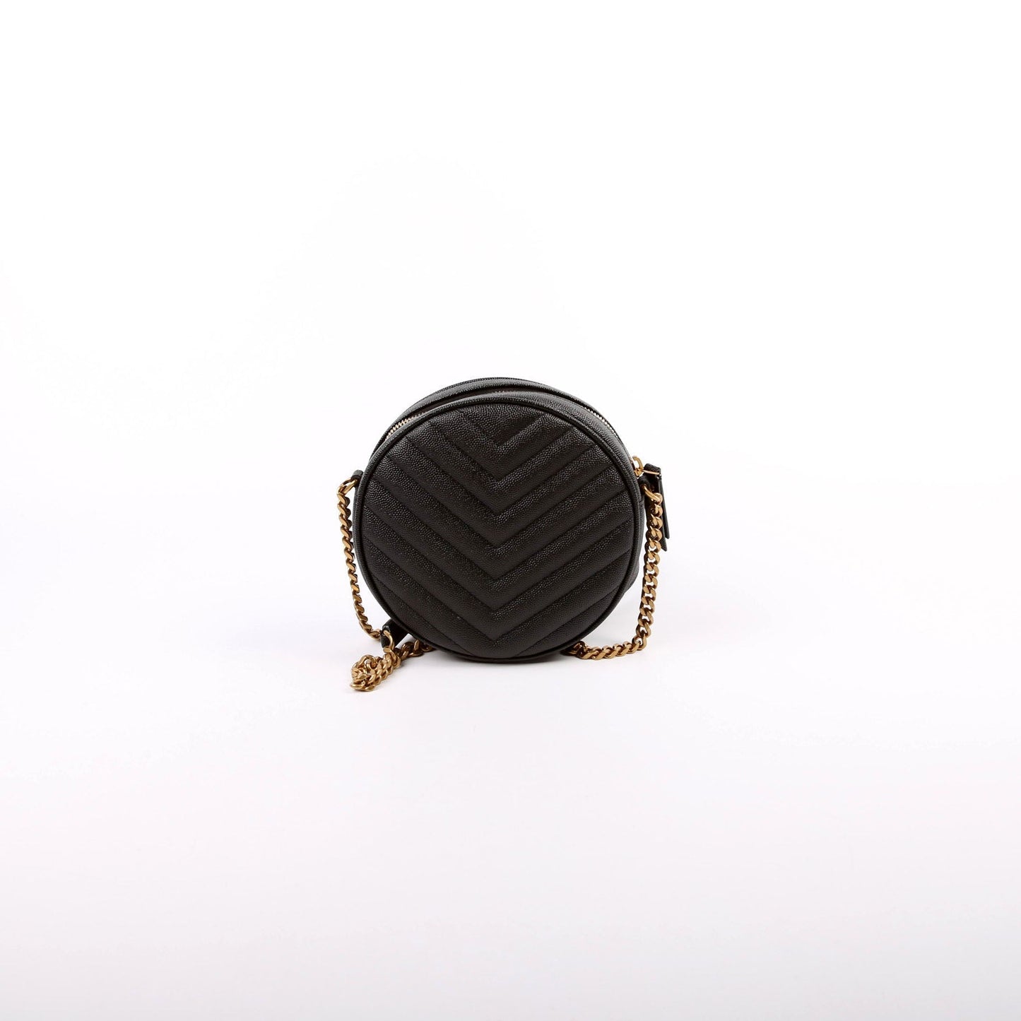 YSL Saint Laurent Grain De Round Camera Bag Black Travel Bag