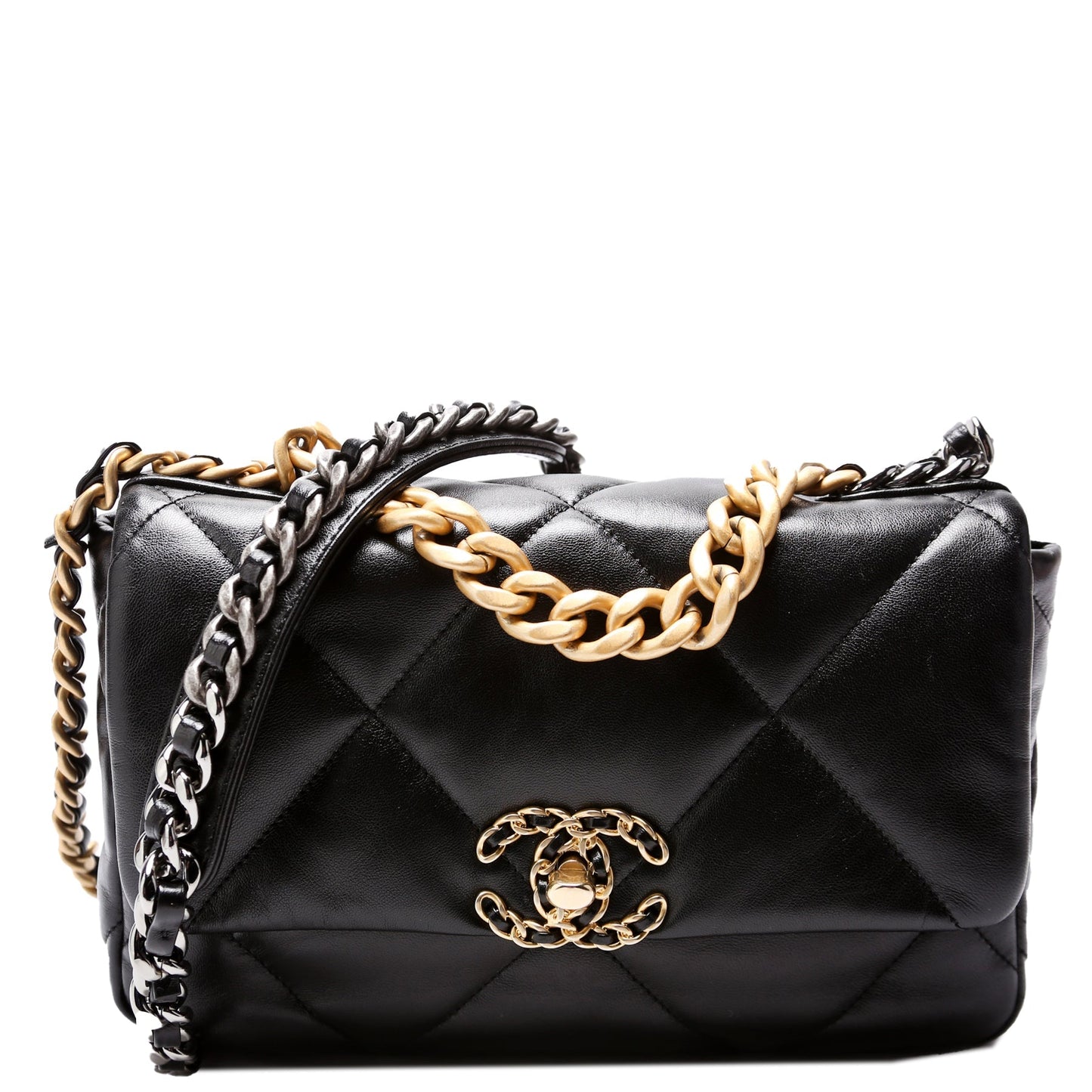 Chanel Quilted Goatskin 19 Flap RFID Black Handbag Rfid Black
