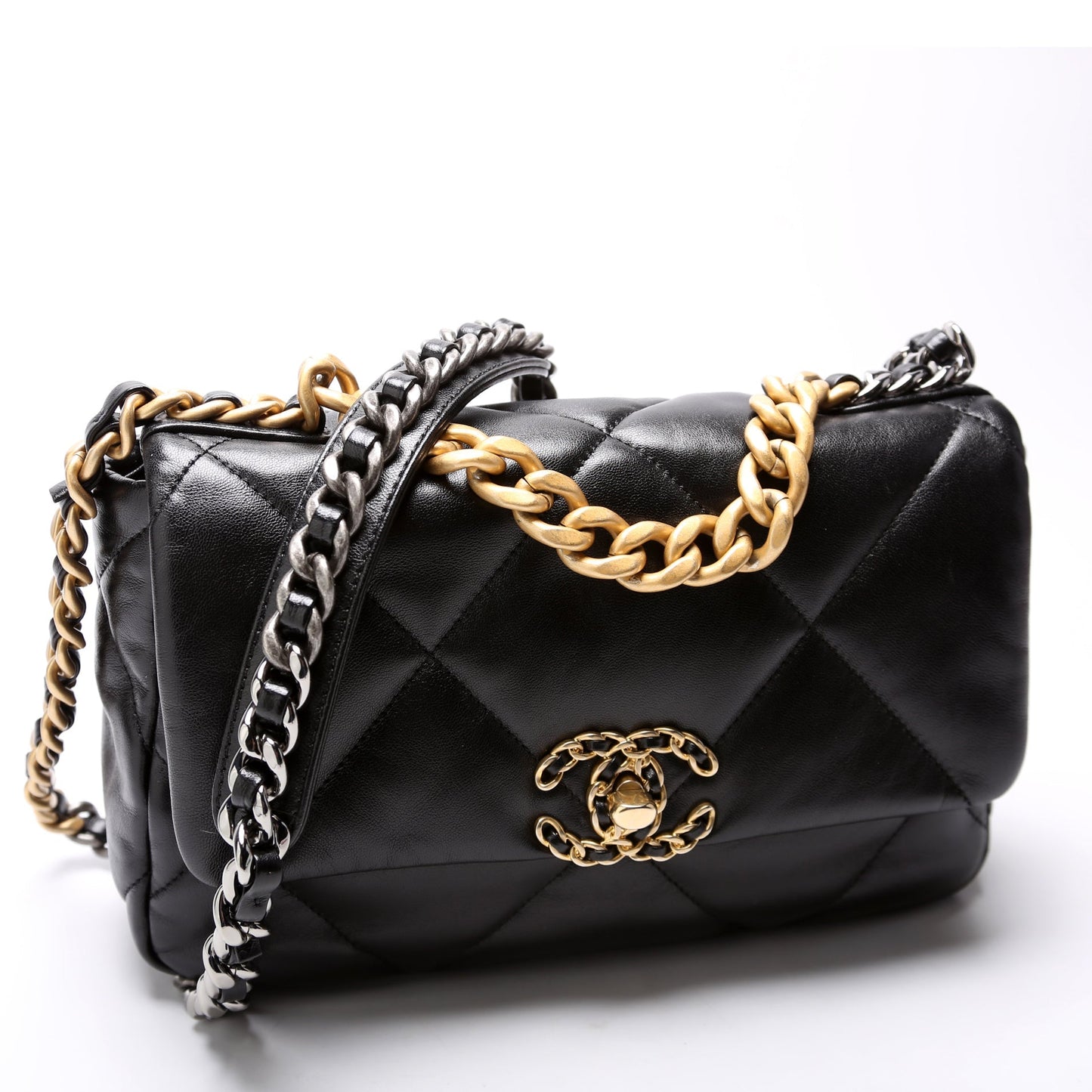 Chanel Quilted Goatskin 19 Flap RFID Black Handbag Rfid Black
