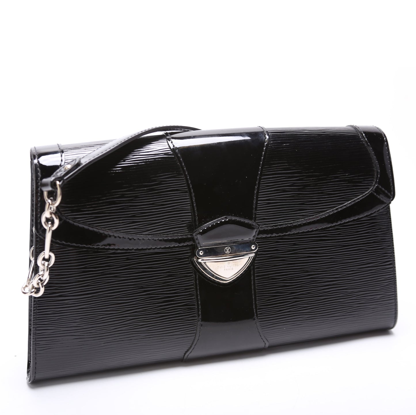 Louis Vuitton Lena Pochette Epi Electric Black Chain Clutch Bag