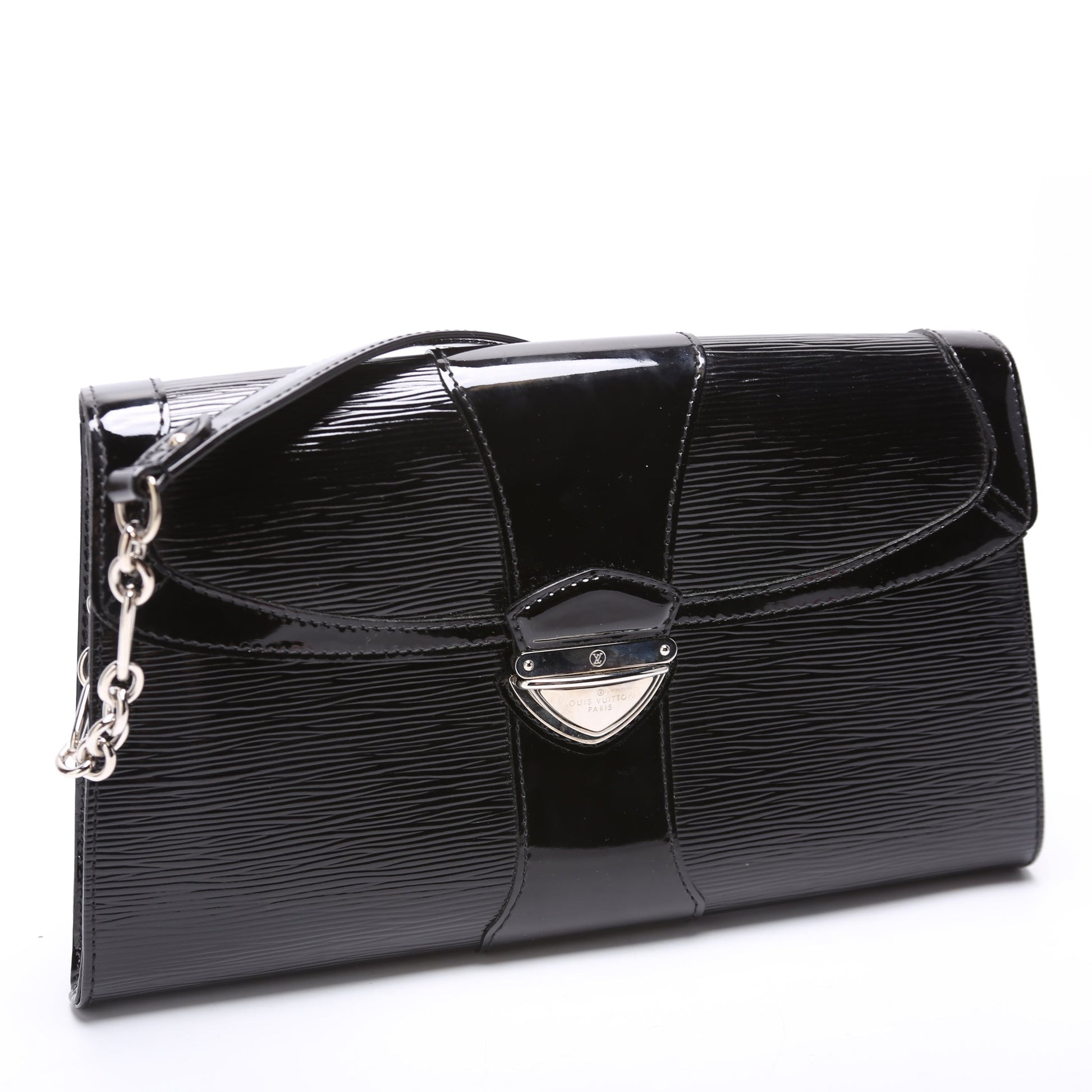 Louis Vuitton Lena Pochette Epi Electric Black Chain Clutch Bag