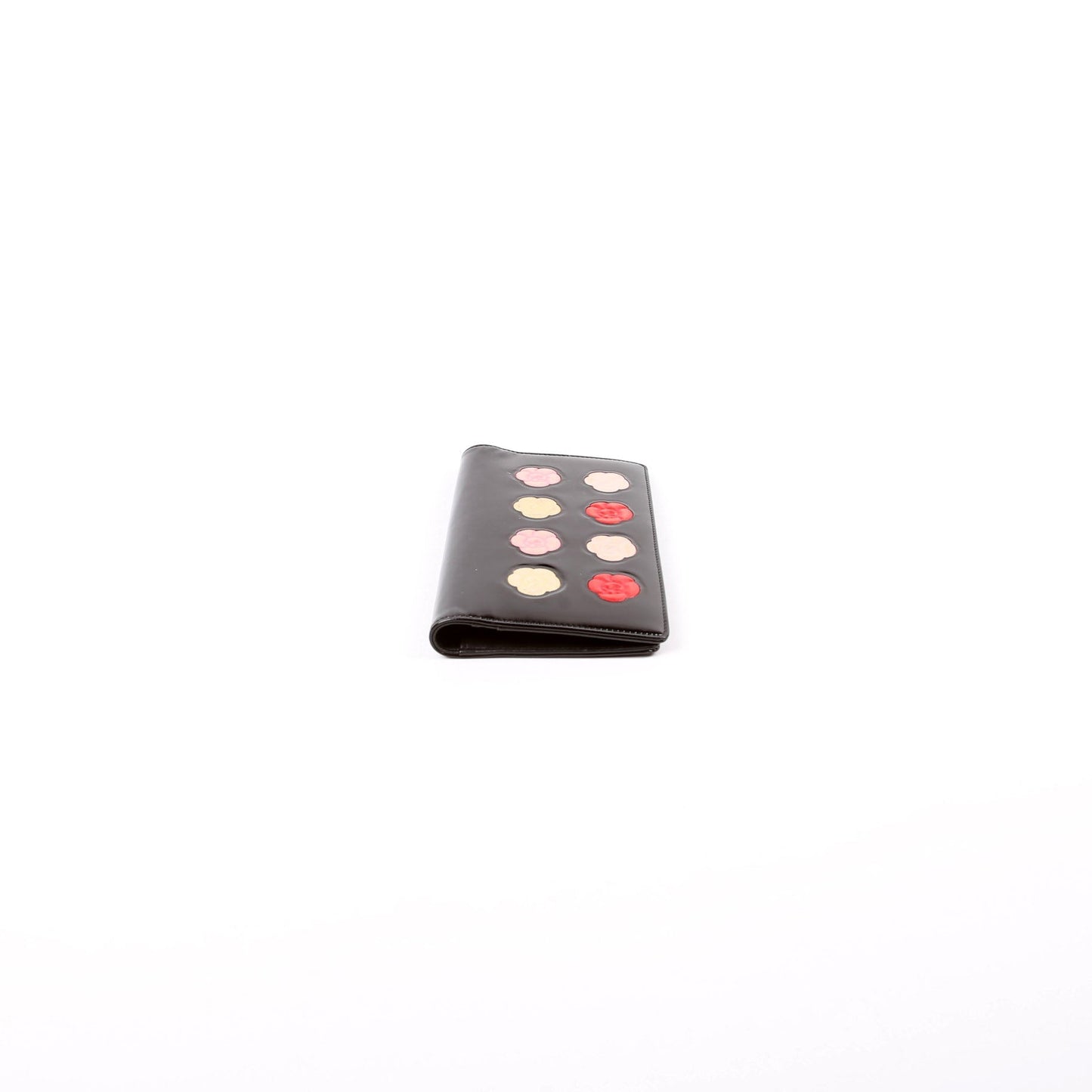 Chanel Timless CC Camellia Flower Pallet Patent Yen Wallet 12M Black/Multicolor