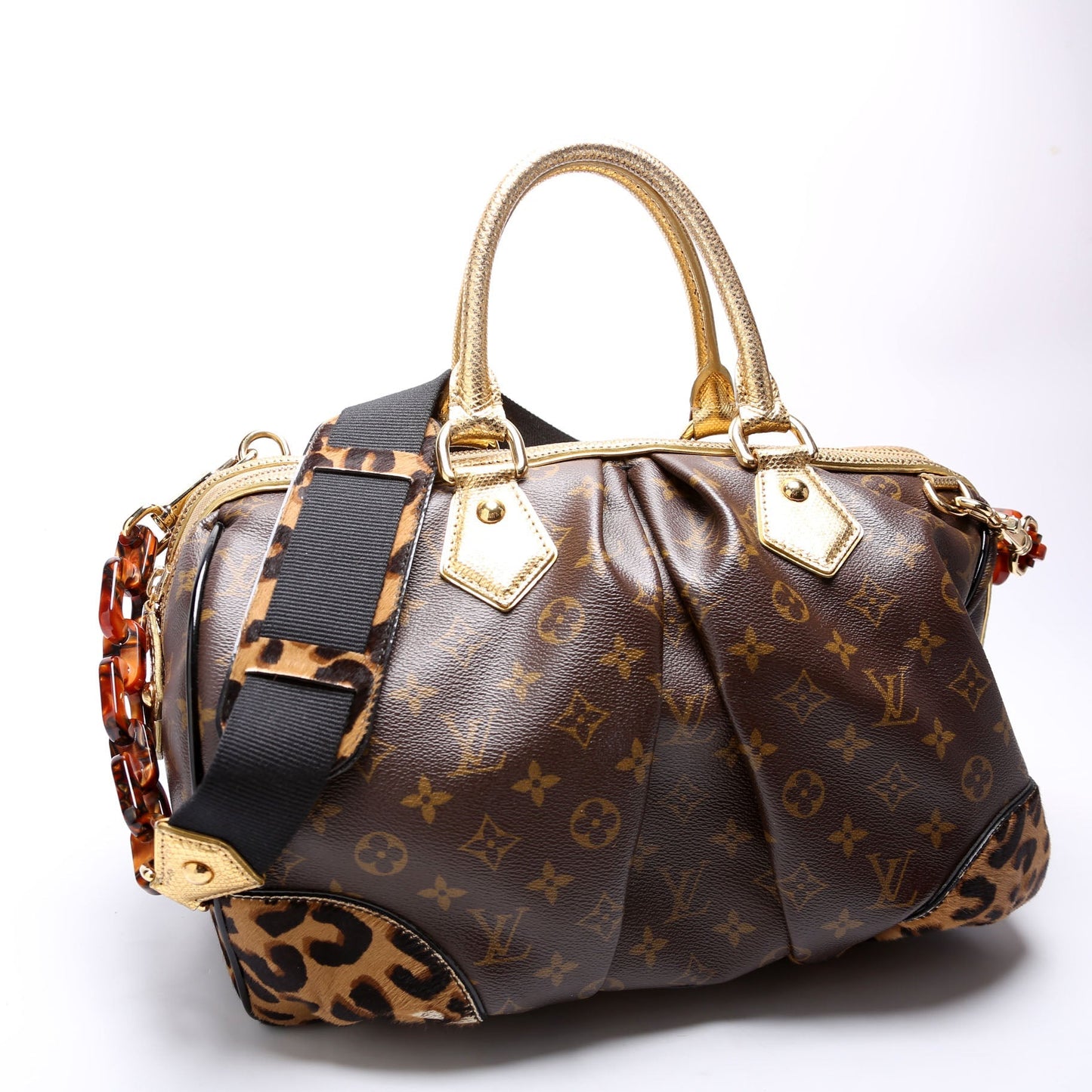 Louis Vuitton Stephen Leopard Ponyhair Monogram Handbag
