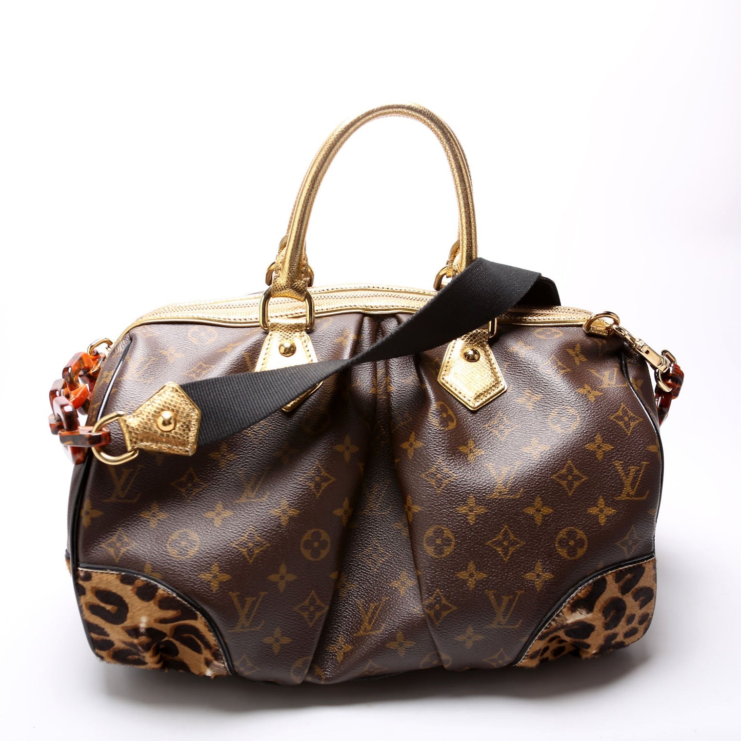 Louis Vuitton Stephen Leopard Ponyhair Monogram Handbag