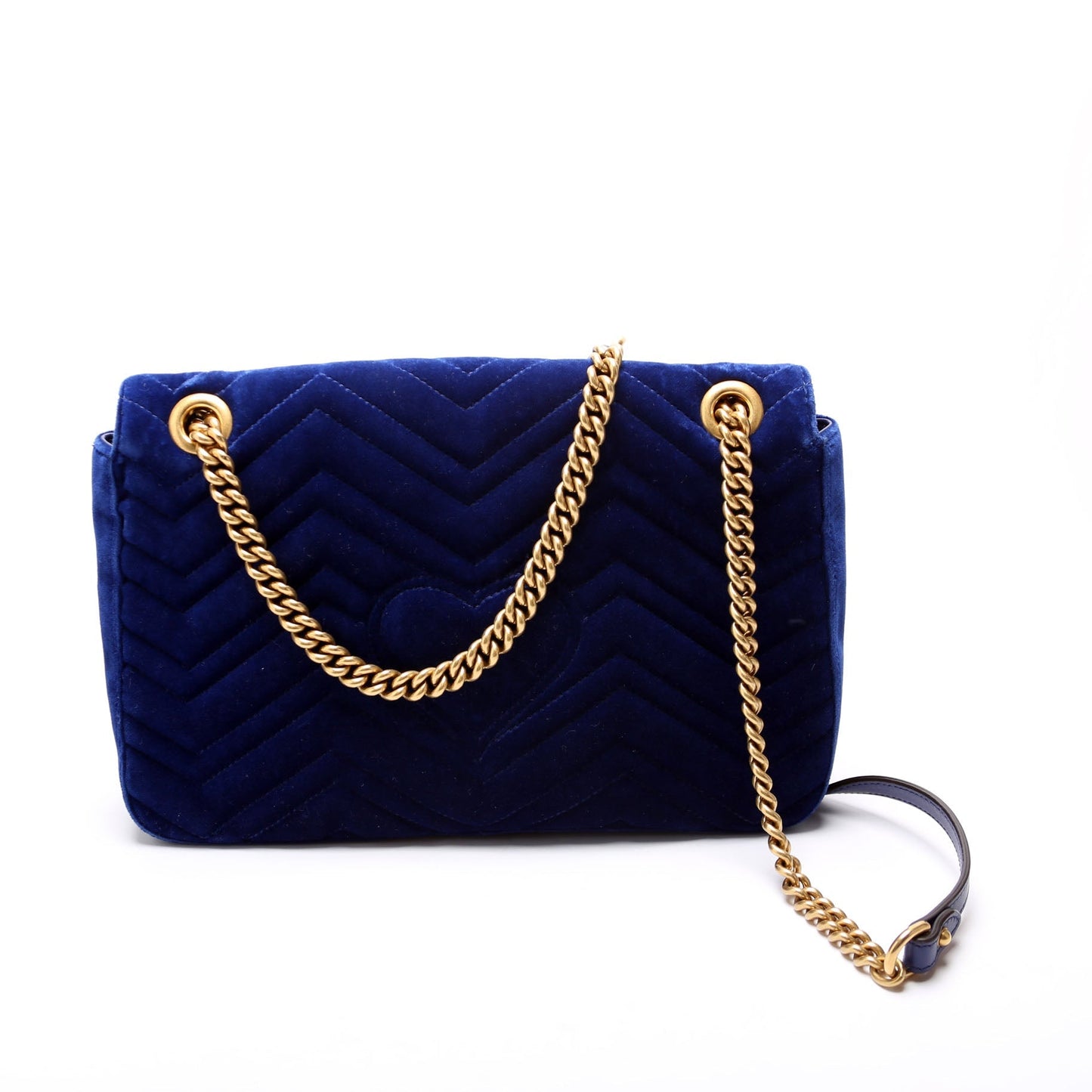 Gucci Marmont Velvet Modern Blue Medium Travel Bag