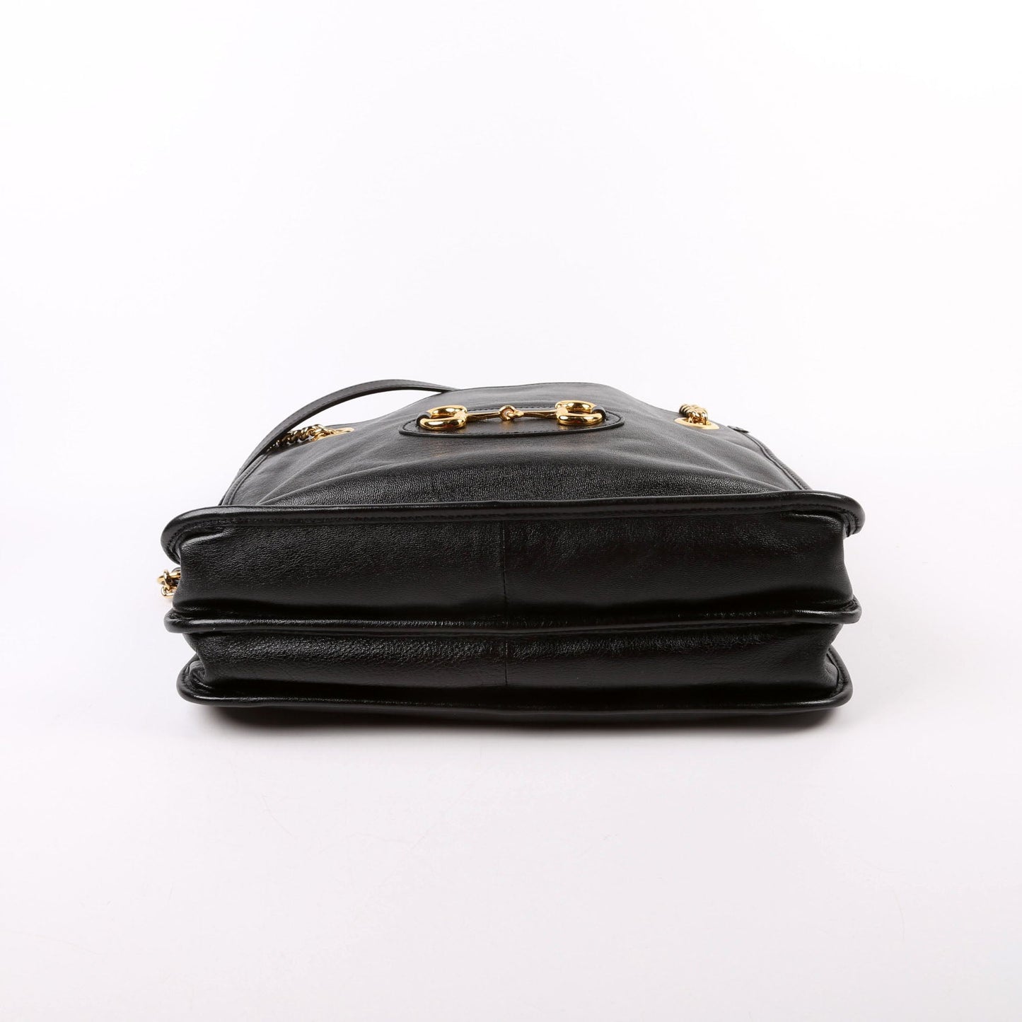 Gucci Horsebit Leather Black Large Tote Bag