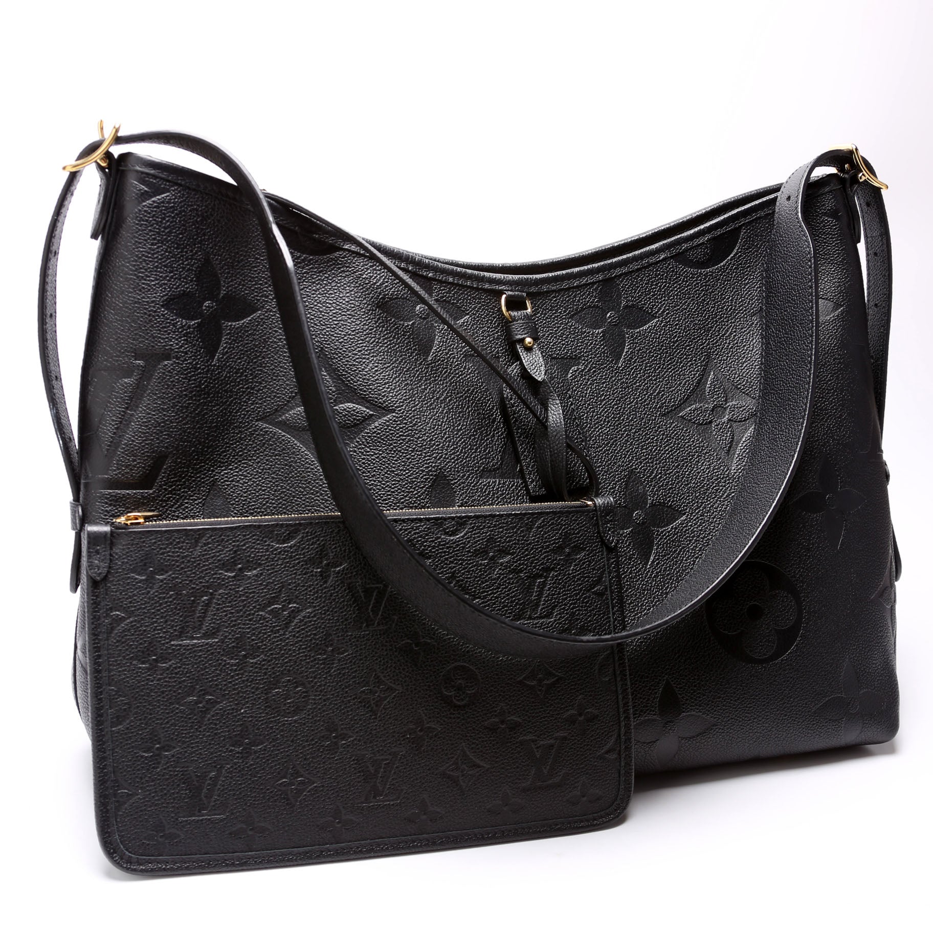Louis Vuitton Carryall MM Zip Empreinte Black Handbag