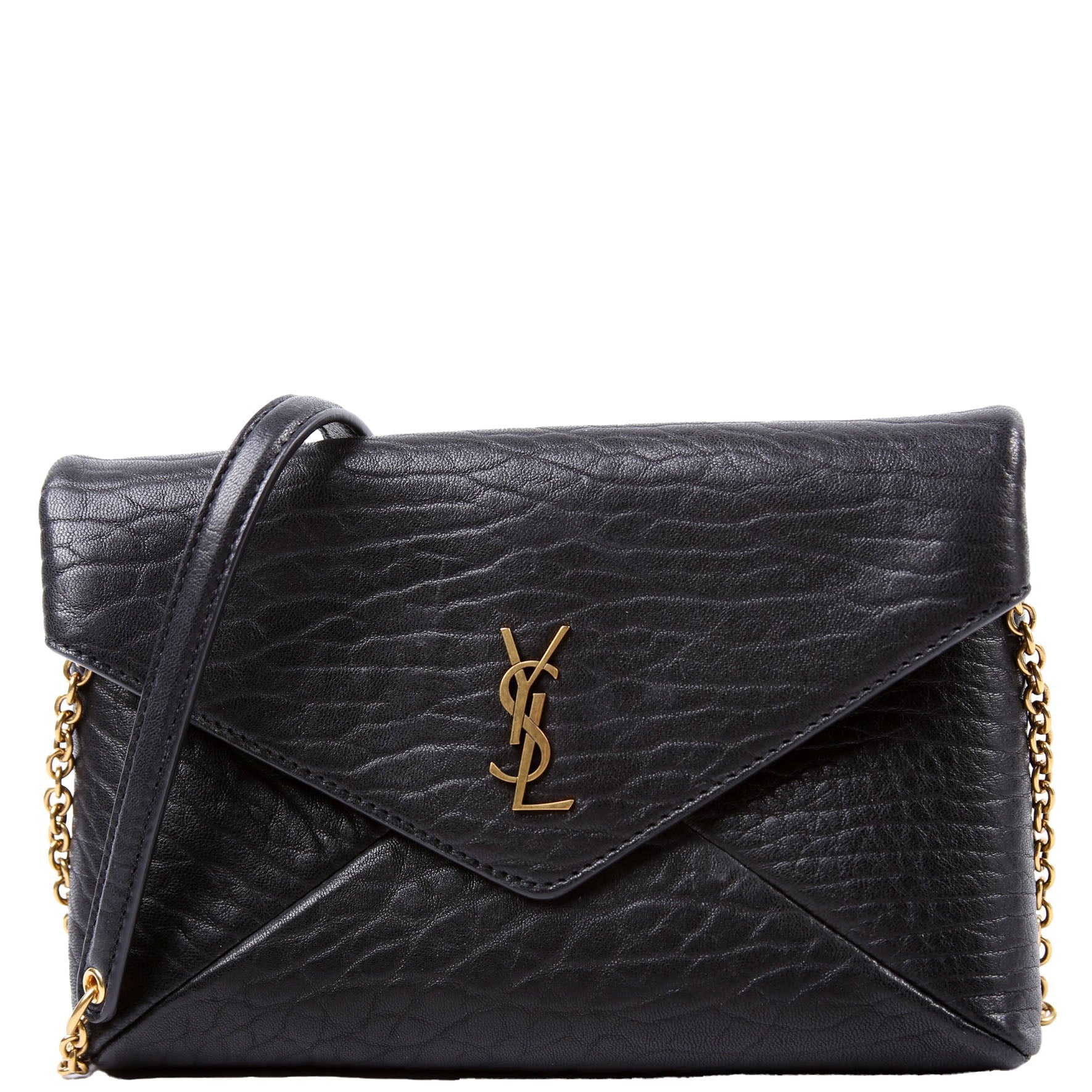 YSL Saint Laurent Saint Laurent Cassandre Pouch Lambskin Bag Black Chain Travel Bag