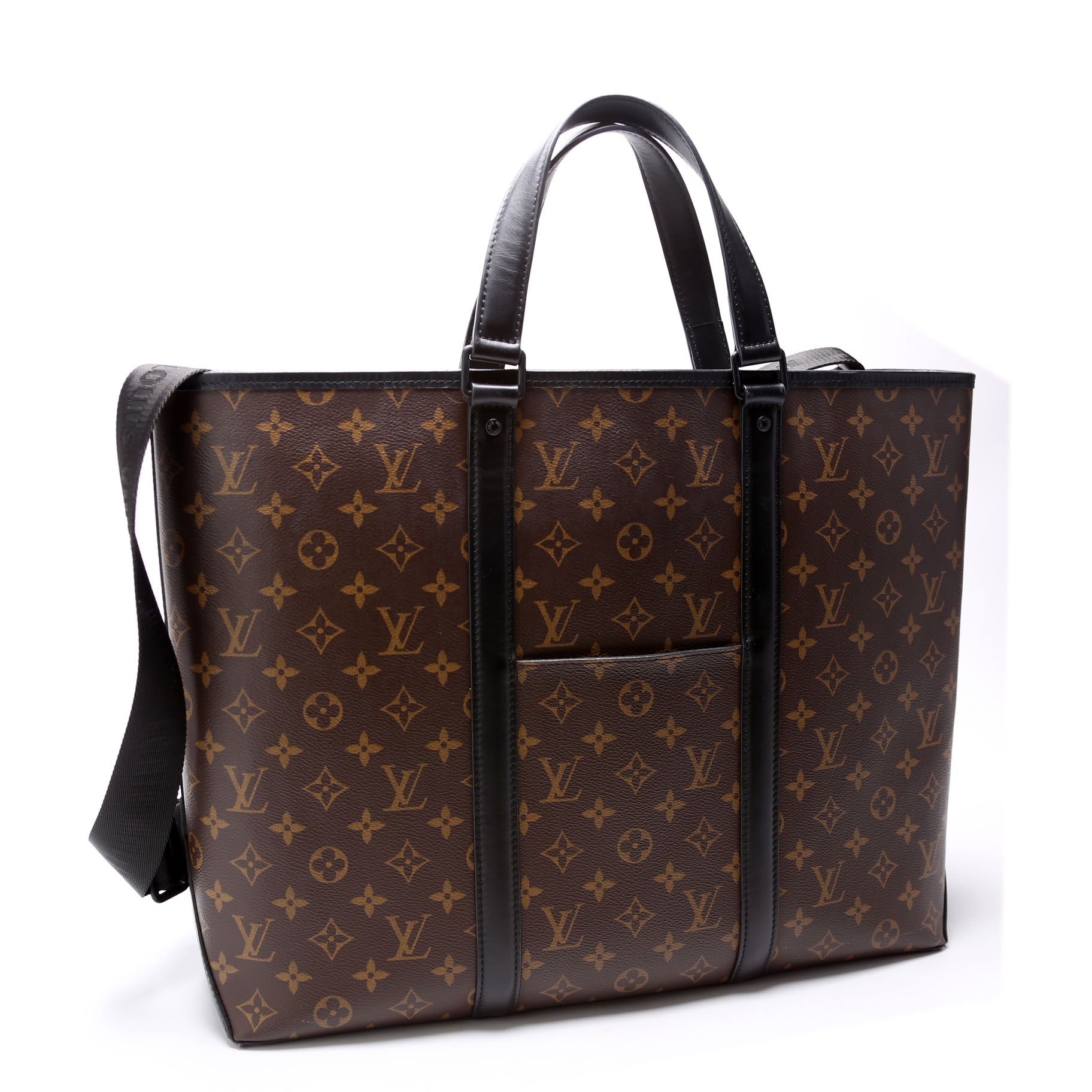 Louis Vuitton Weekend Macassar Monogram Black GM Tote Bag
