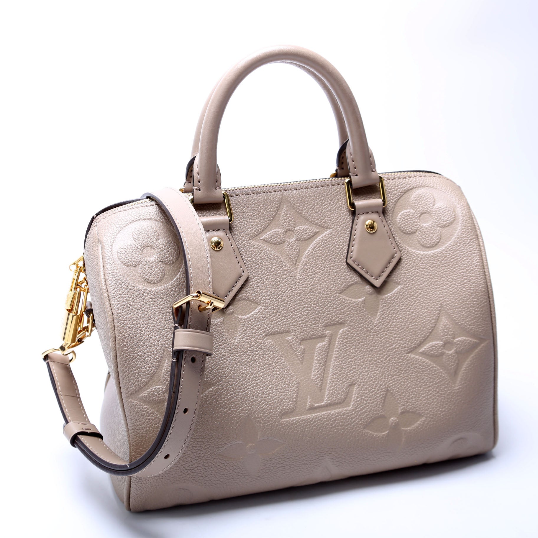 Louis Vuitton Speedy 25 Bandouliere Tan Empreinte Handbag