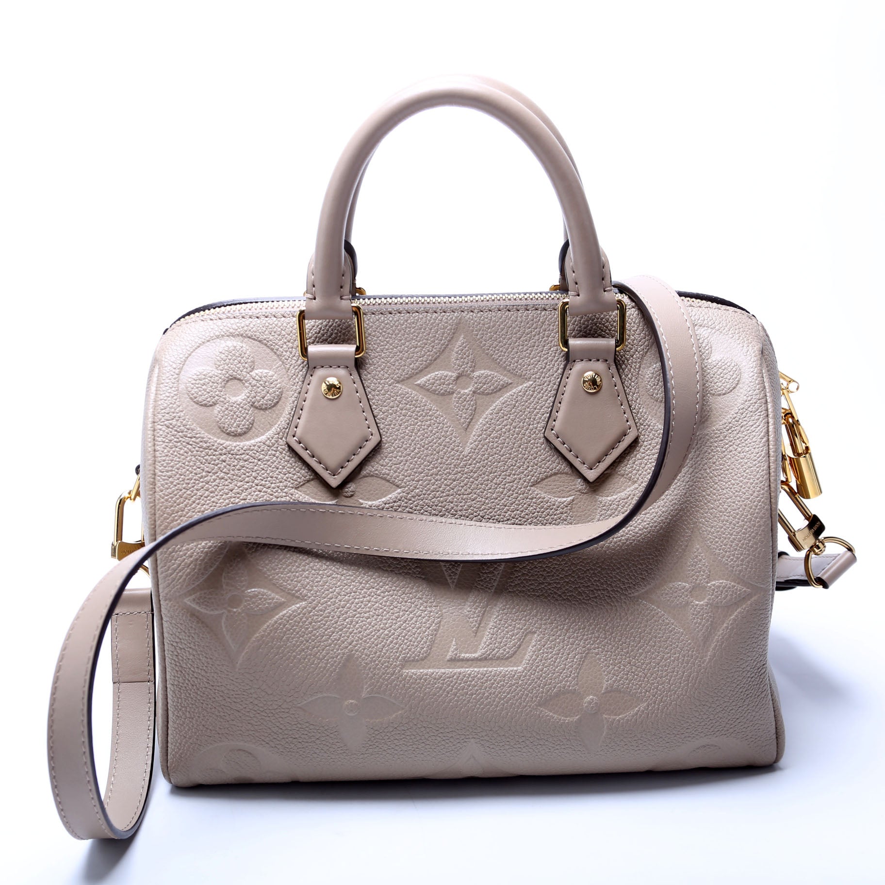 Louis Vuitton Speedy 25 Bandouliere Tan Empreinte Handbag