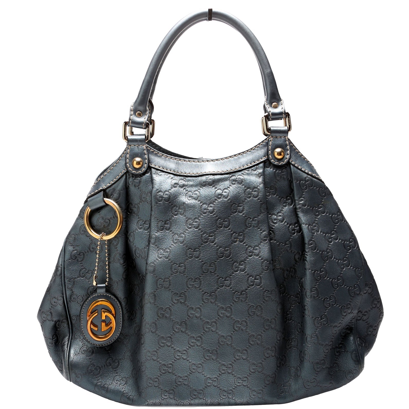 Gucci Sukey GG Leather Blue Medium Travel Bag