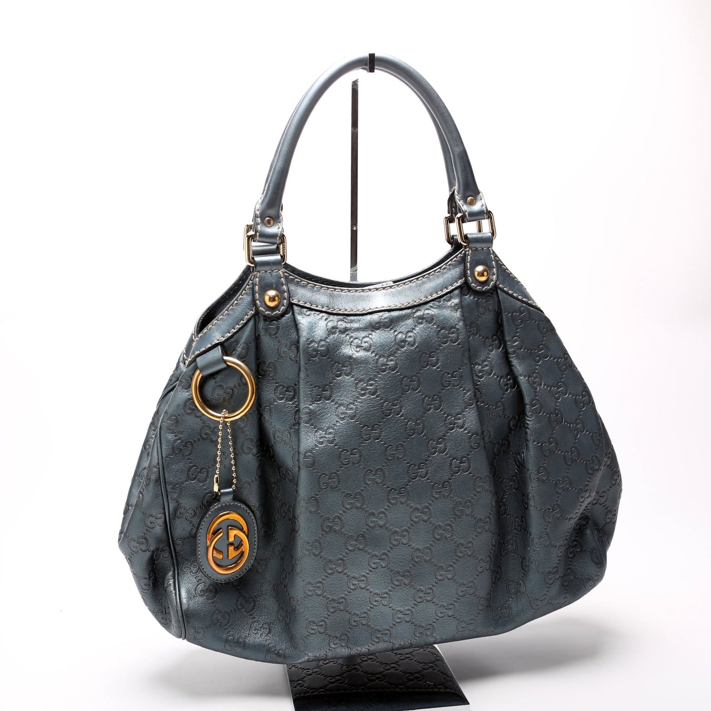 Gucci Sukey GG Leather Blue Medium Travel Bag