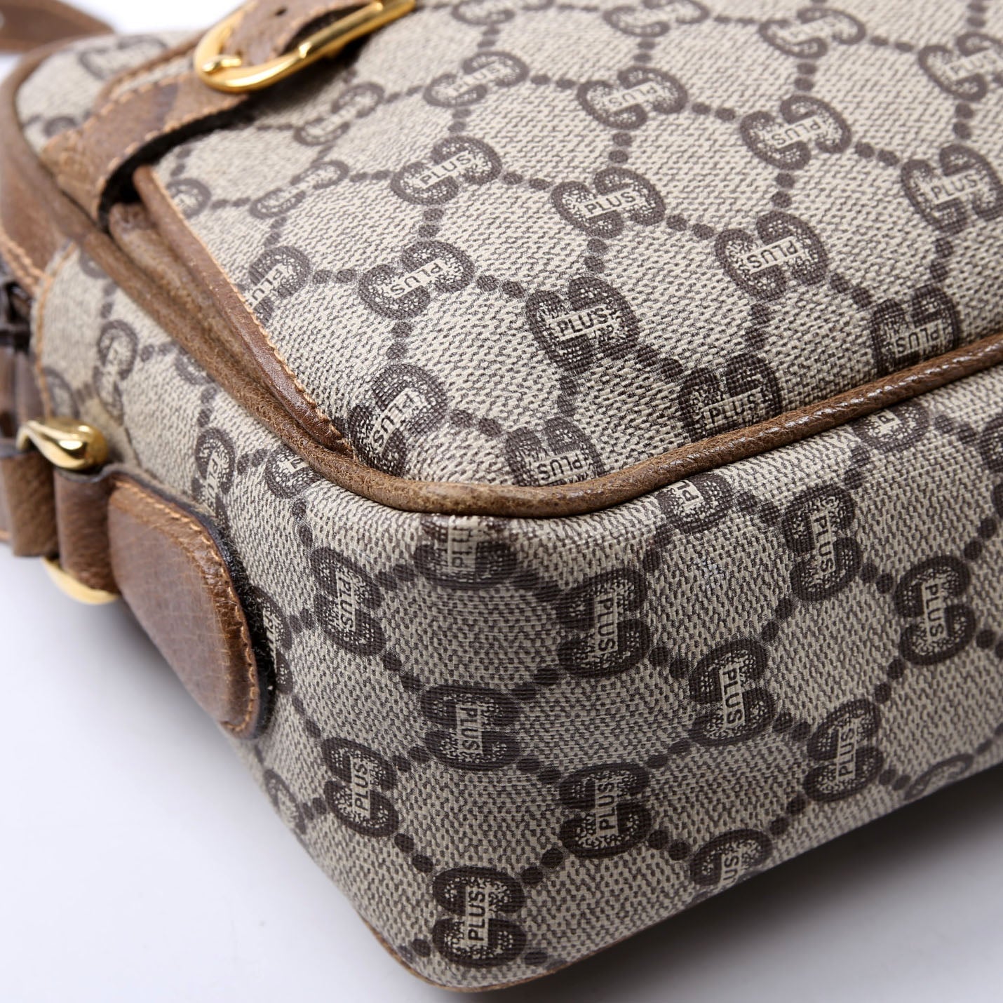 Gucci Plus Double Zip Shoulder Bag Brown