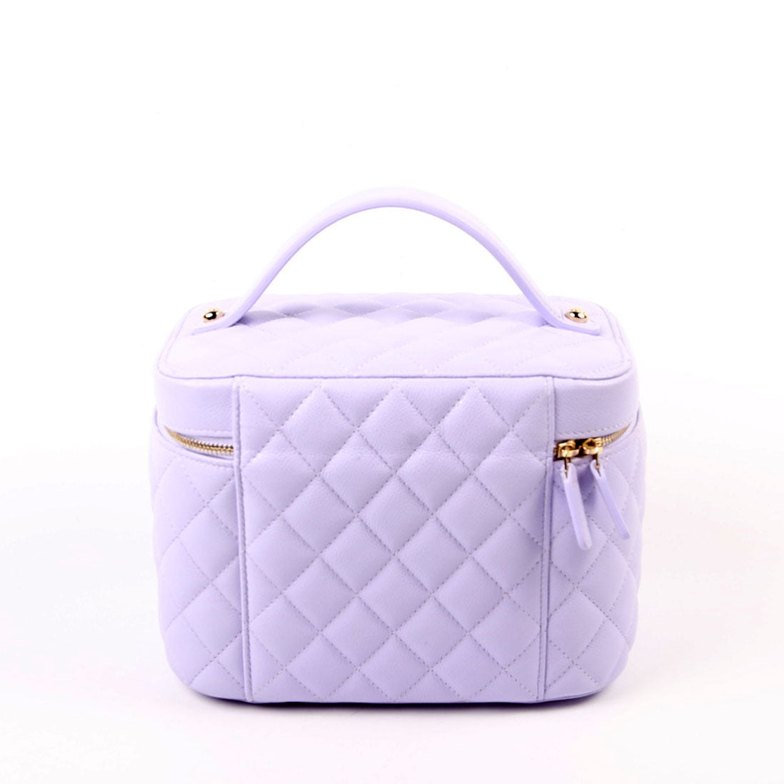 Chanel Vanity Quilted Caviar RFID Purple Handbag