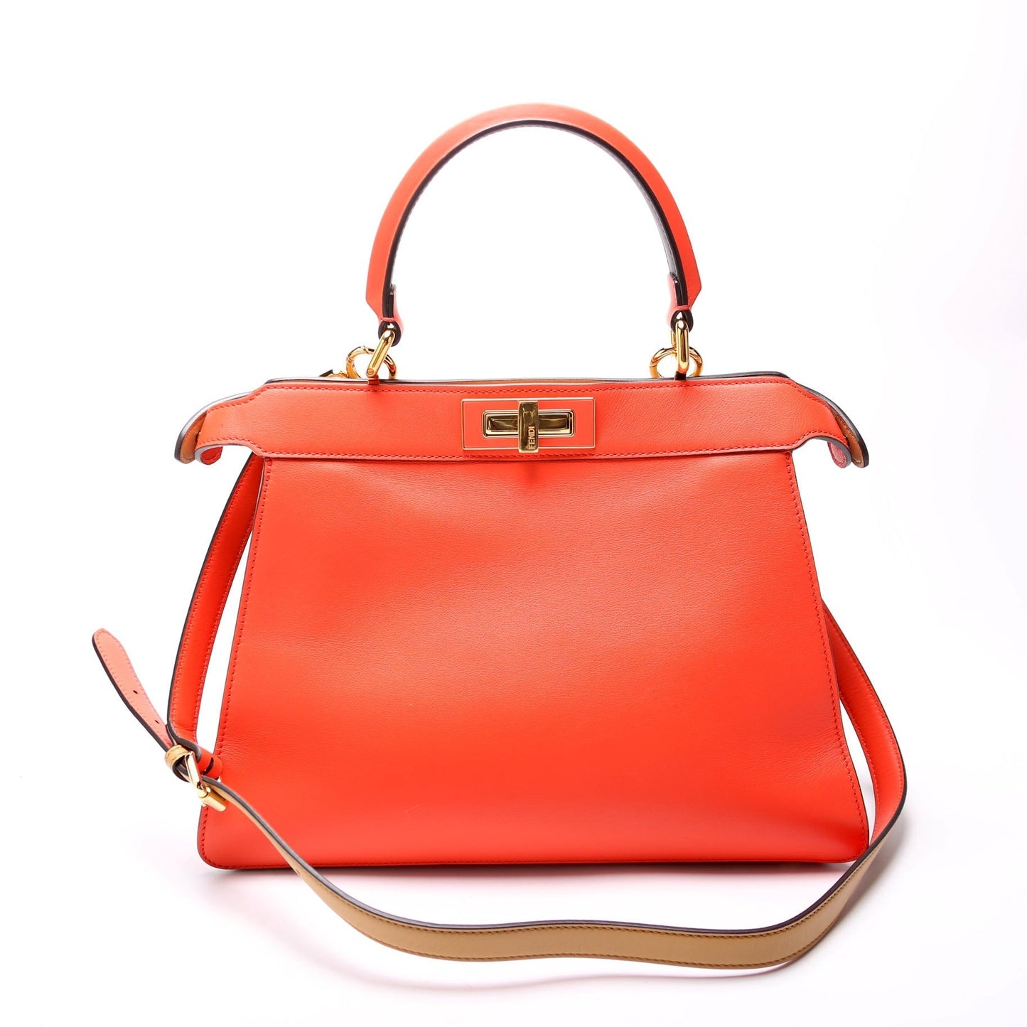Fendi 8Bn321 Peekaboo Isseu Bag Leather Vitello Medium Travel Bag