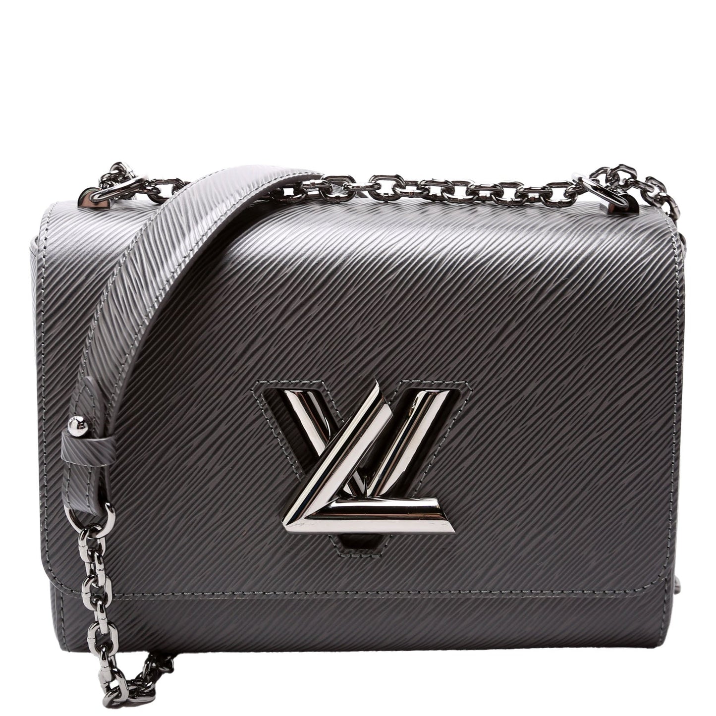 Louis Vuitton Twist Grey MM Epi Handbag Grey 2