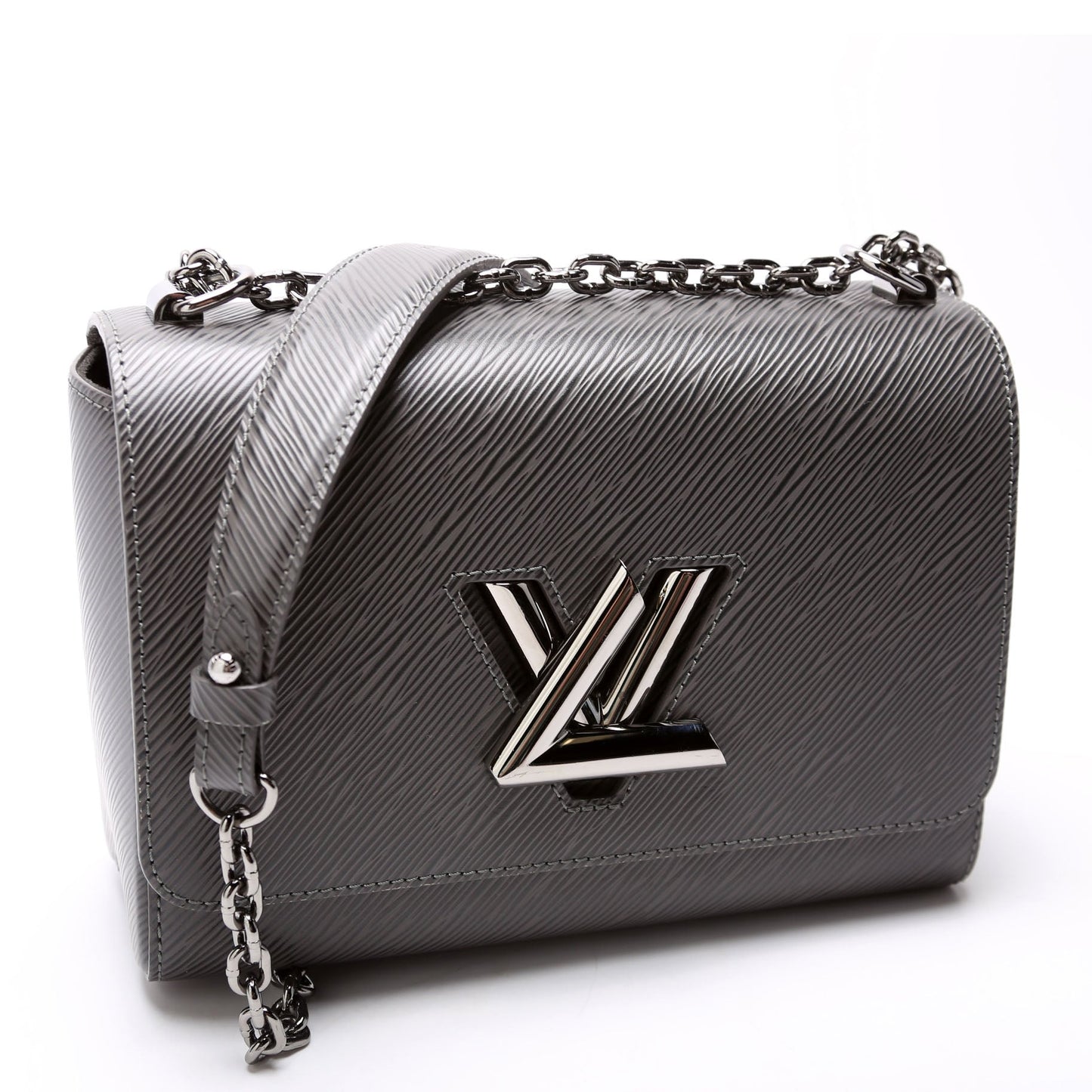 Louis Vuitton Twist Grey MM Epi Handbag Grey 2