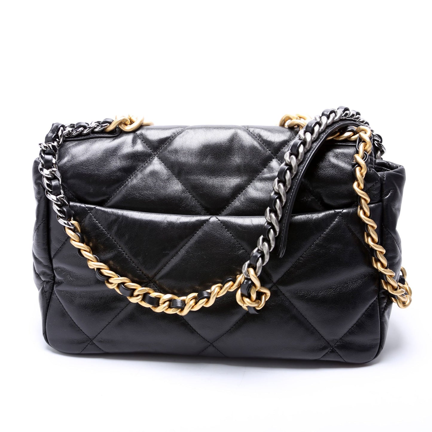Chanel Quilted Goatskin 19 Flap 29M Black Handbag