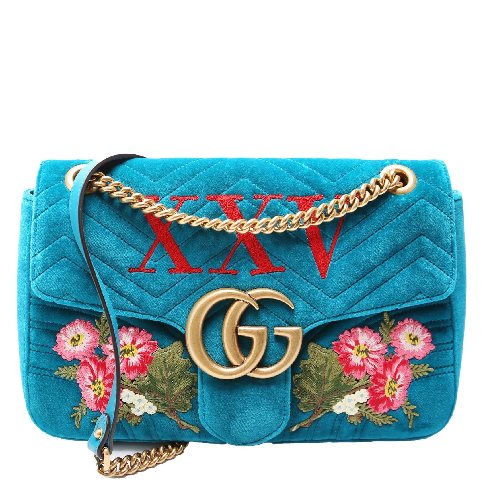 Gucci 110th Anniversary XXV Marmont Velvet Medium Shoulder Bag