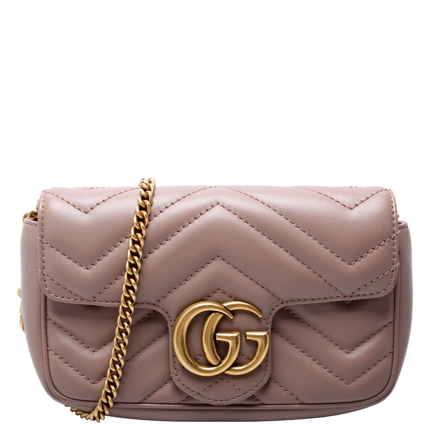 Gucci Marmont Super Leather Tan Mini Flap Travel Bag