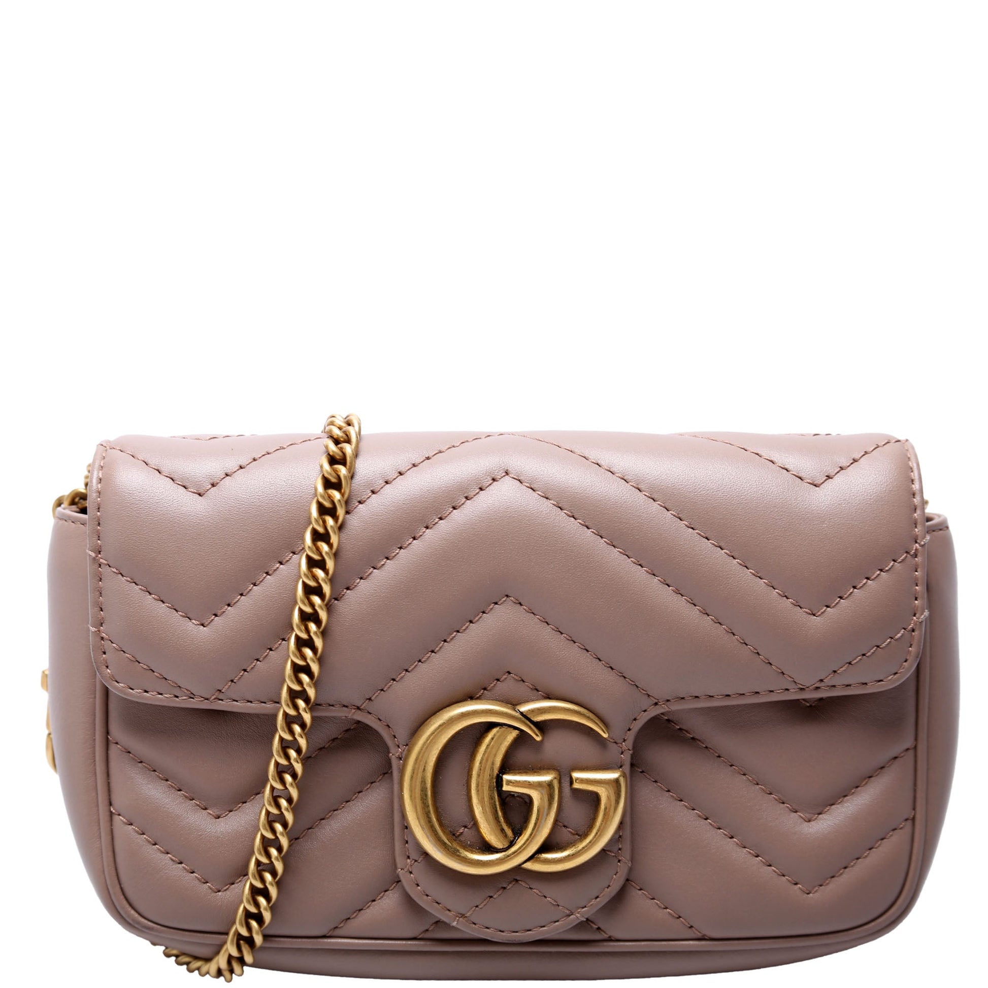 Gucci Marmont Super Leather Tan Mini Flap Travel Bag